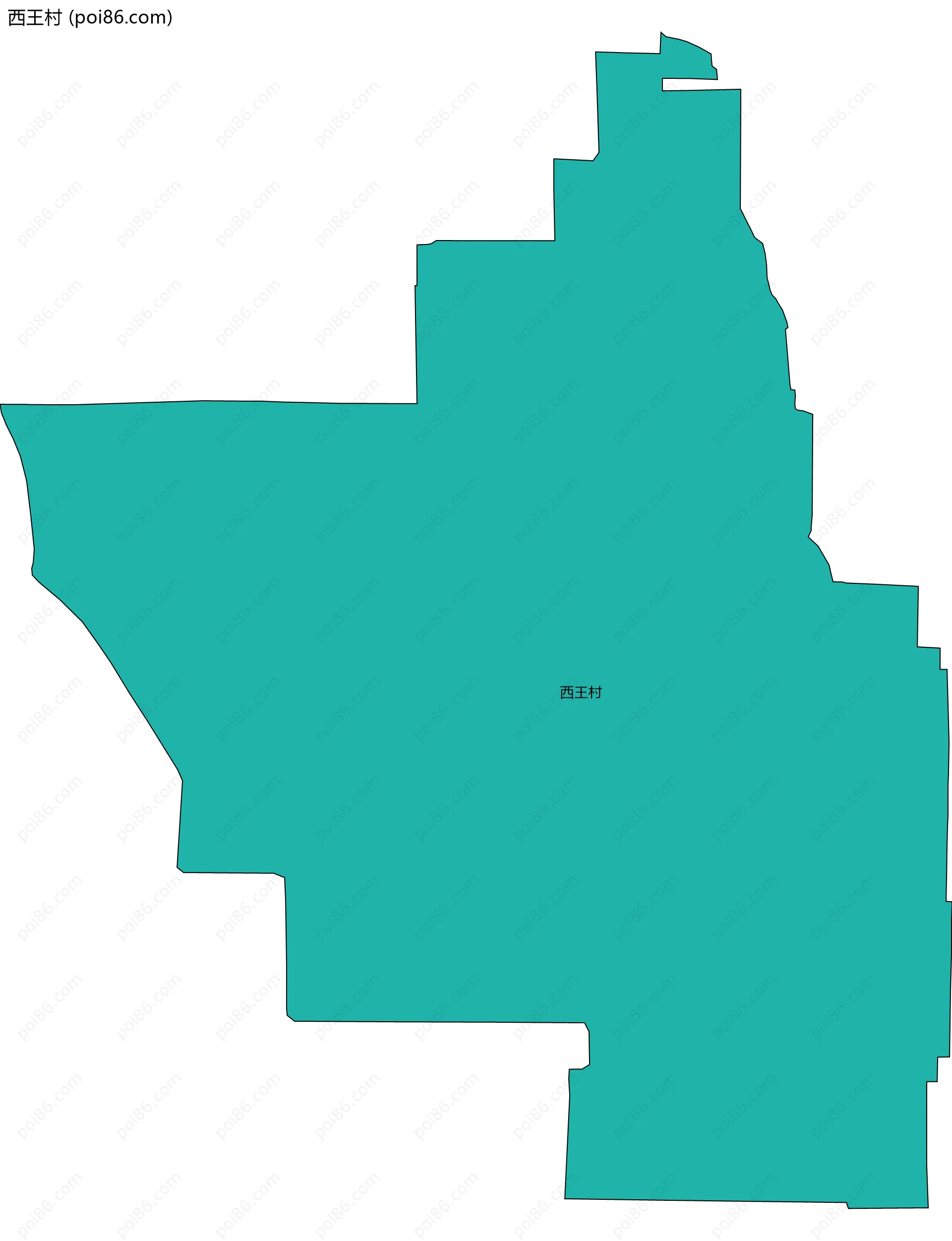 西王村边界地图
