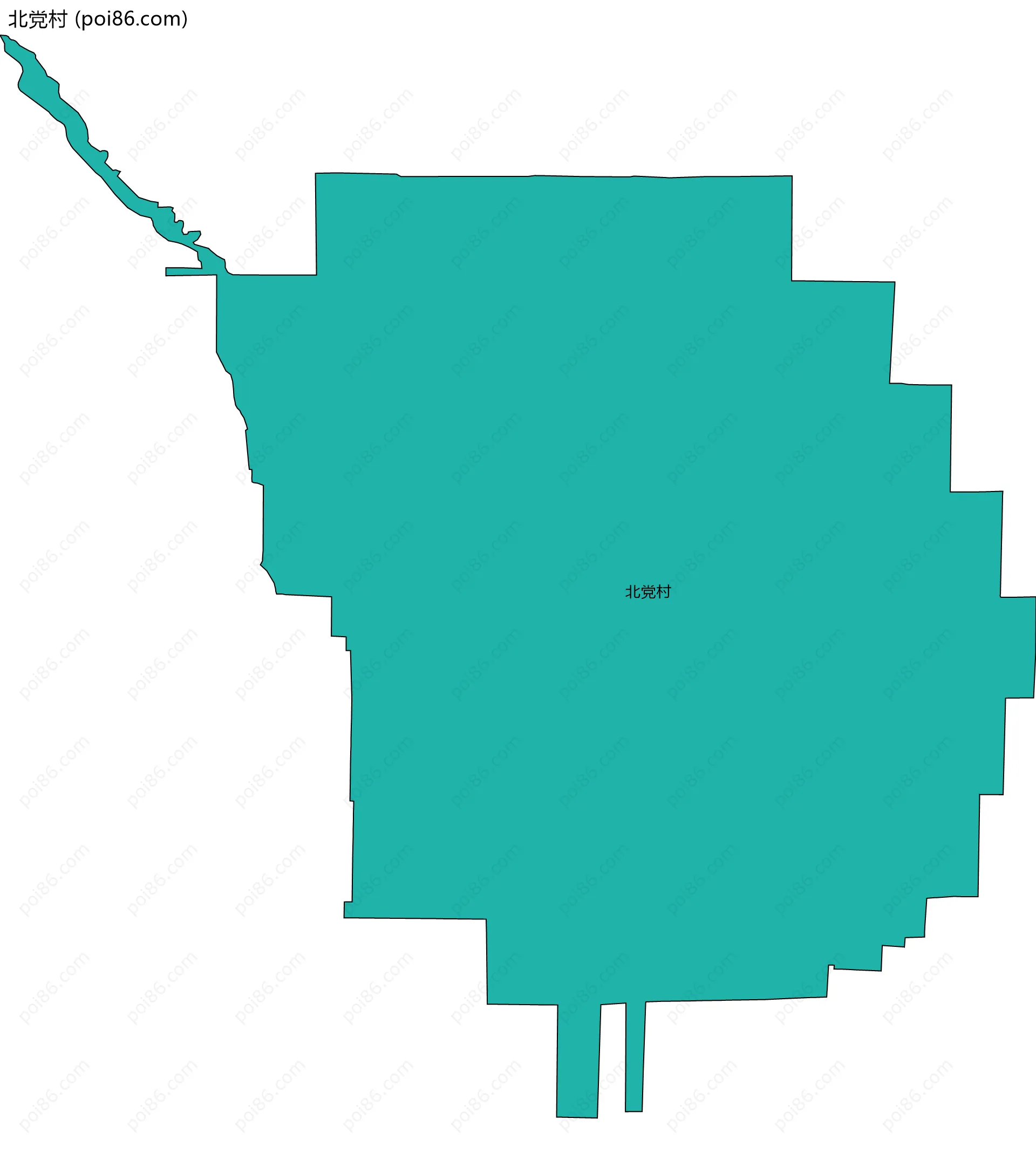 北党村边界地图