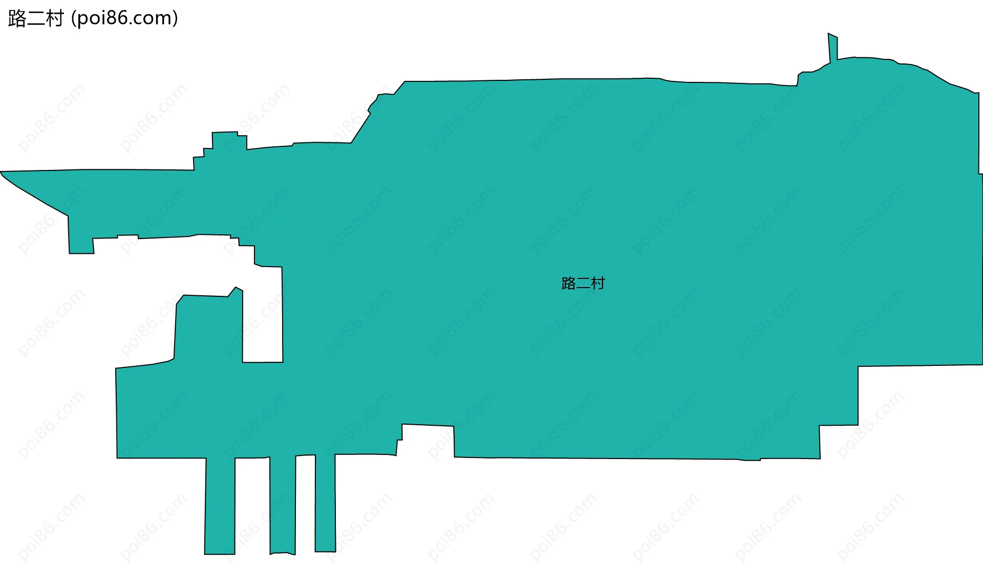 路二村边界地图