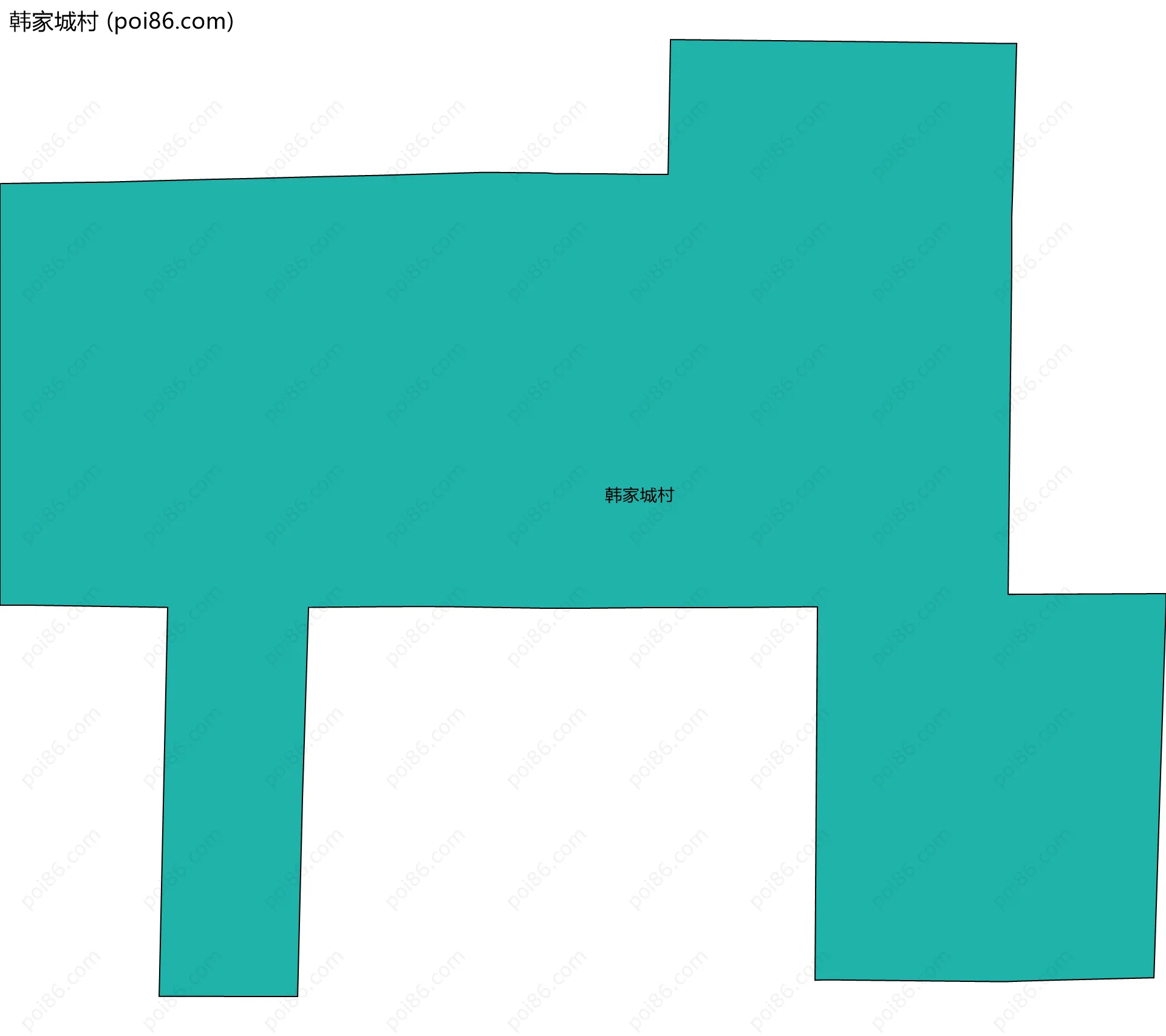 韩家城村边界地图