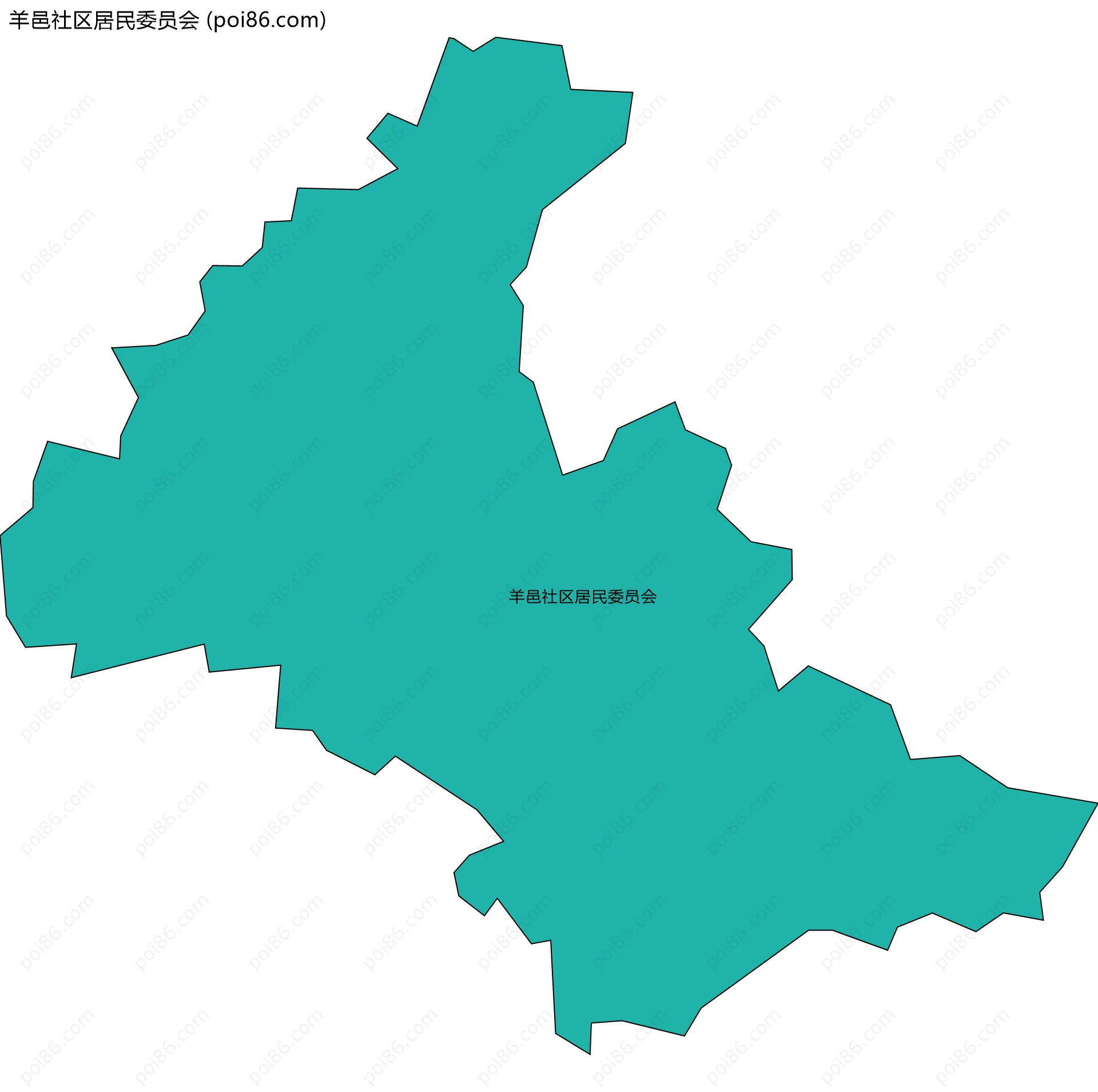 羊邑社区居民委员会边界地图