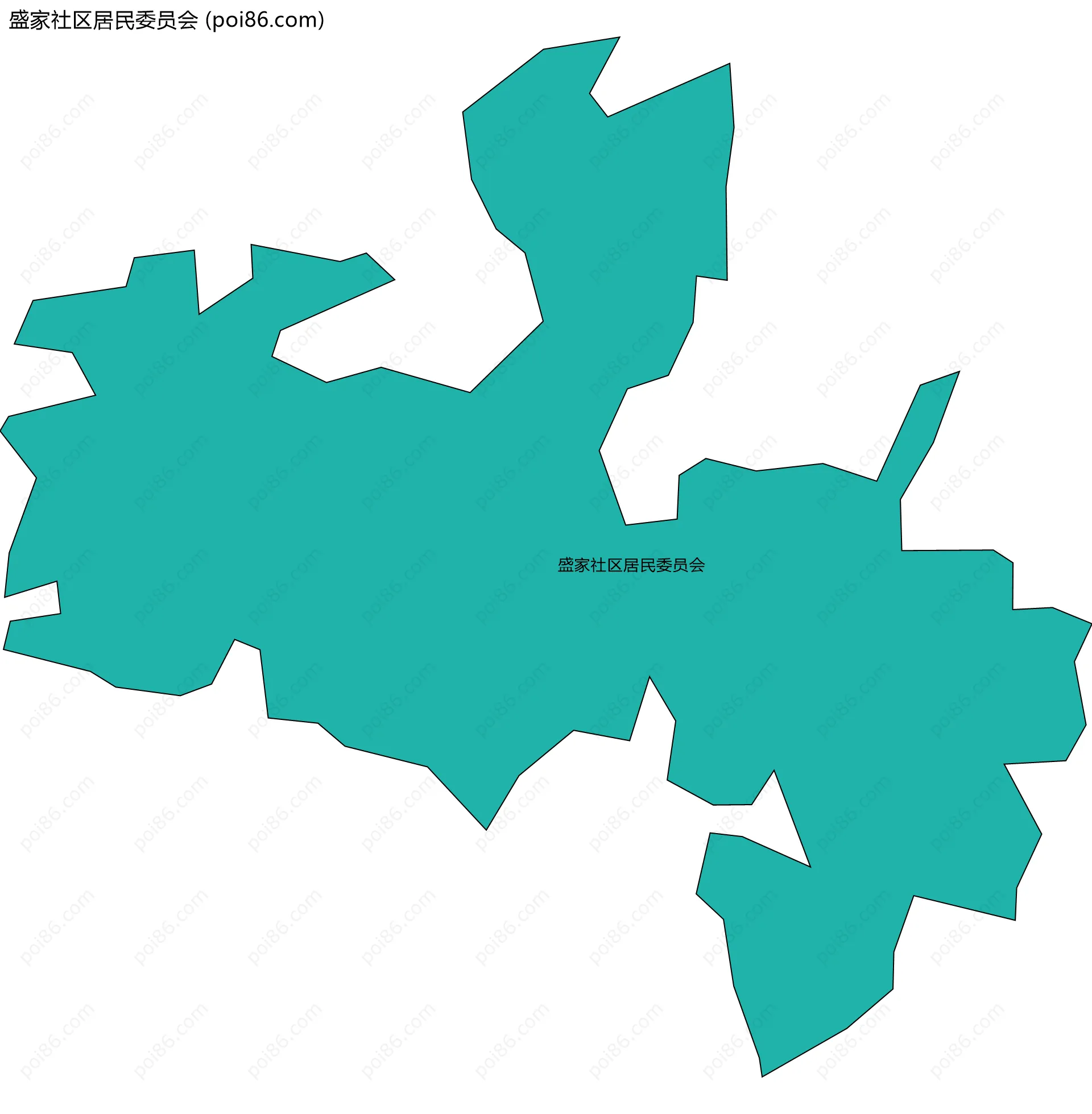 盛家社区居民委员会边界地图