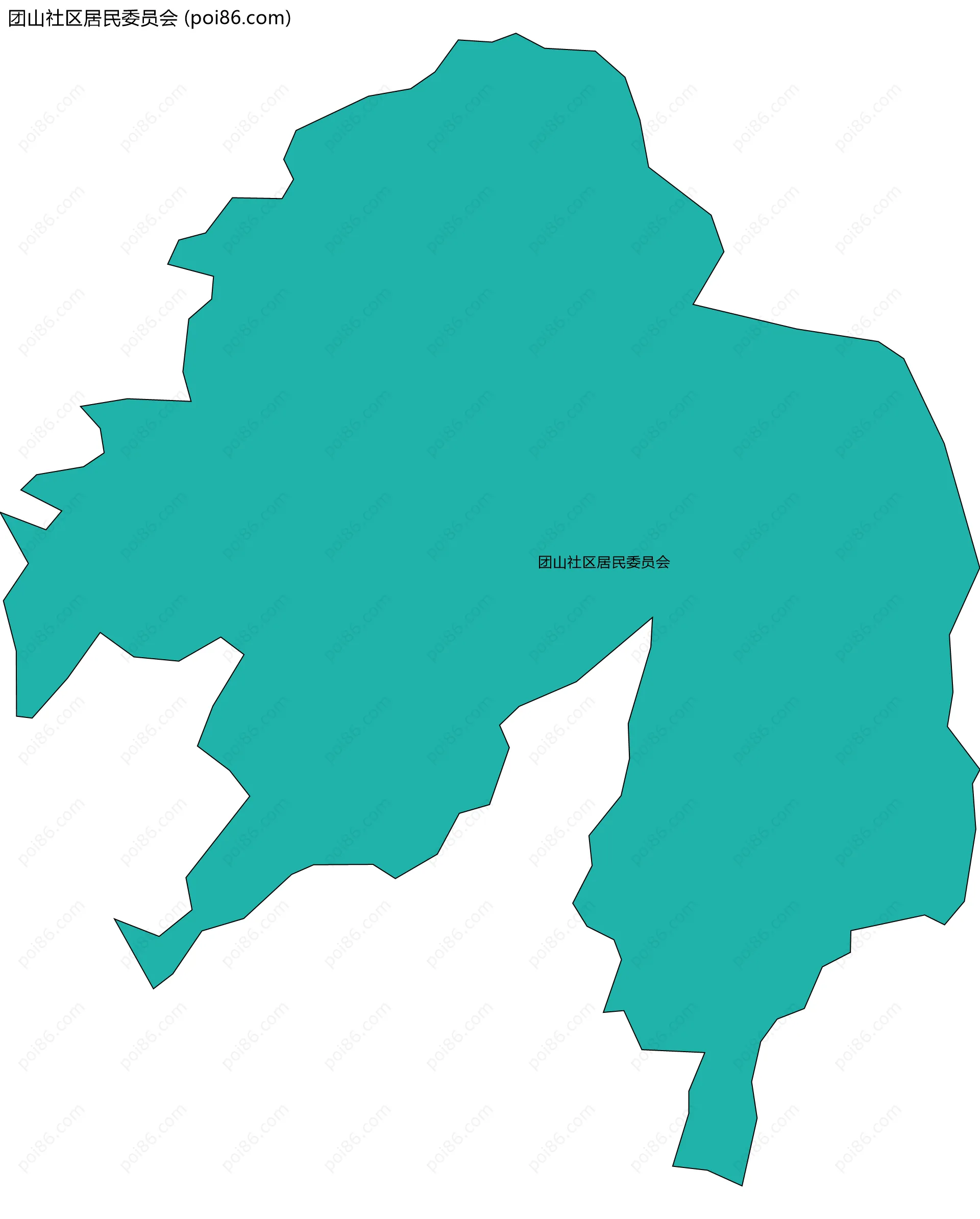 团山社区居民委员会边界地图