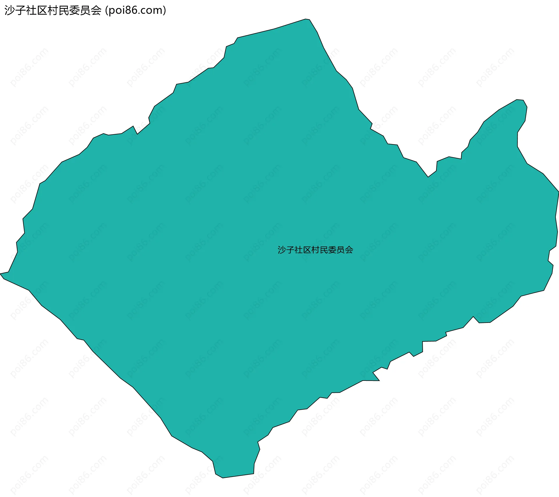 沙子社区村民委员会边界地图