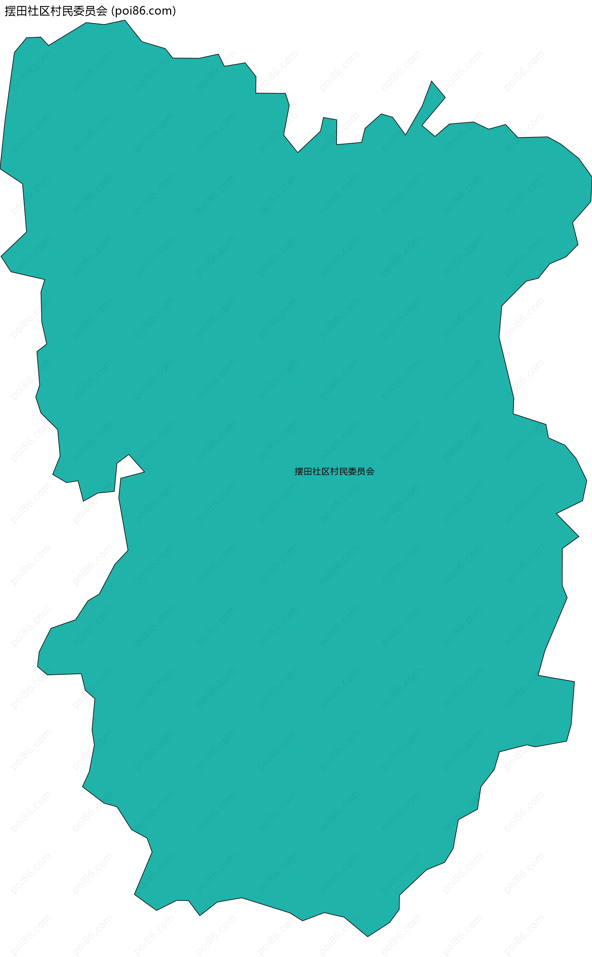 摆田社区村民委员会边界地图