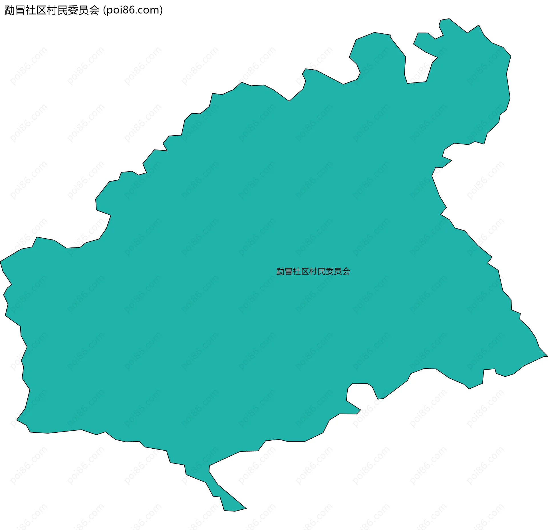 勐冒社区村民委员会边界地图