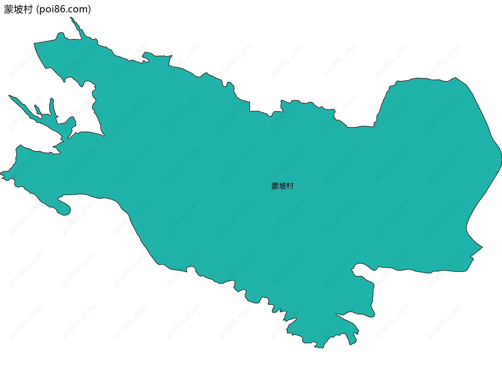蒙坡村边界地图