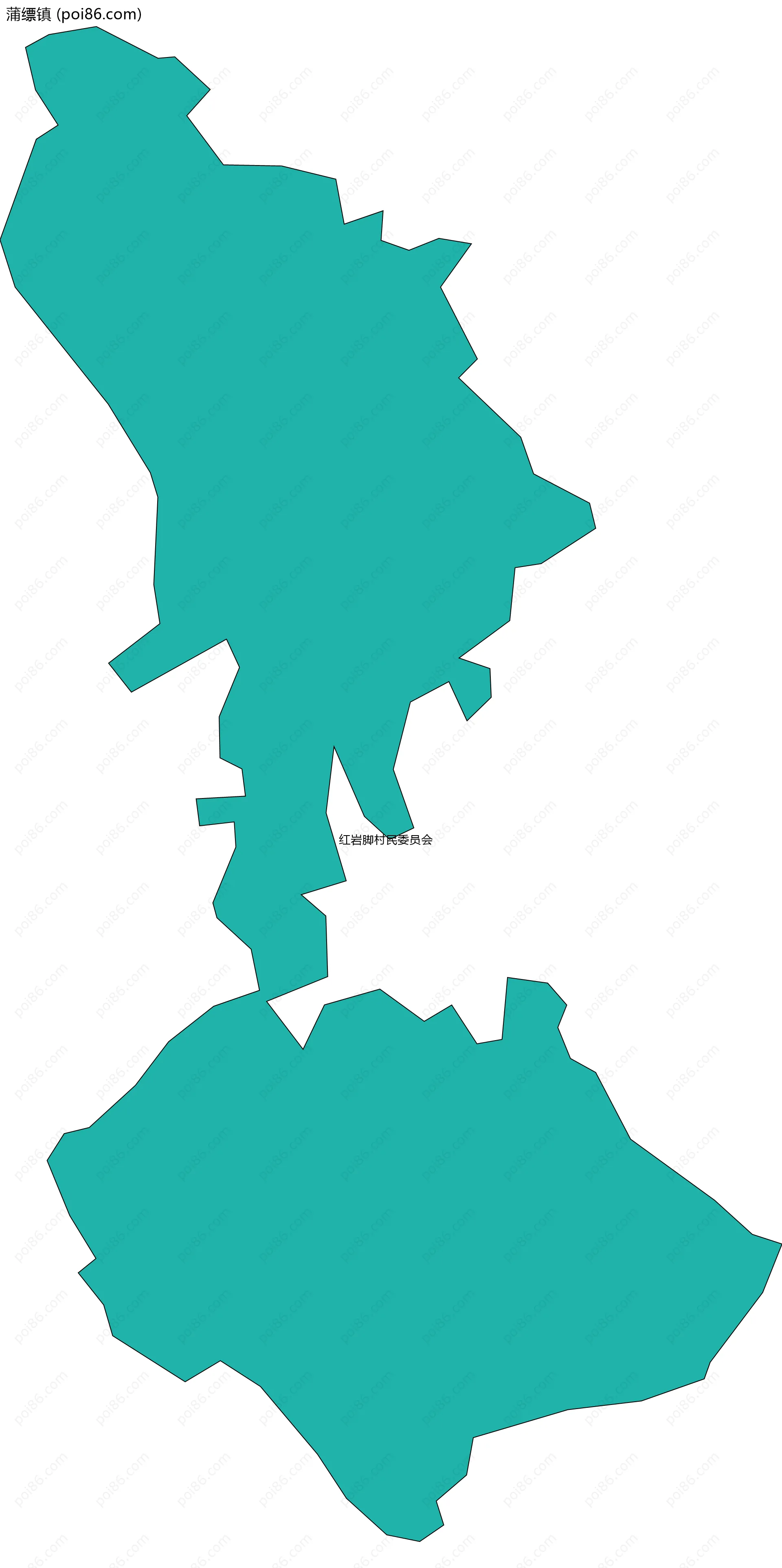 蒲缥镇边界地图(五级行政区划)