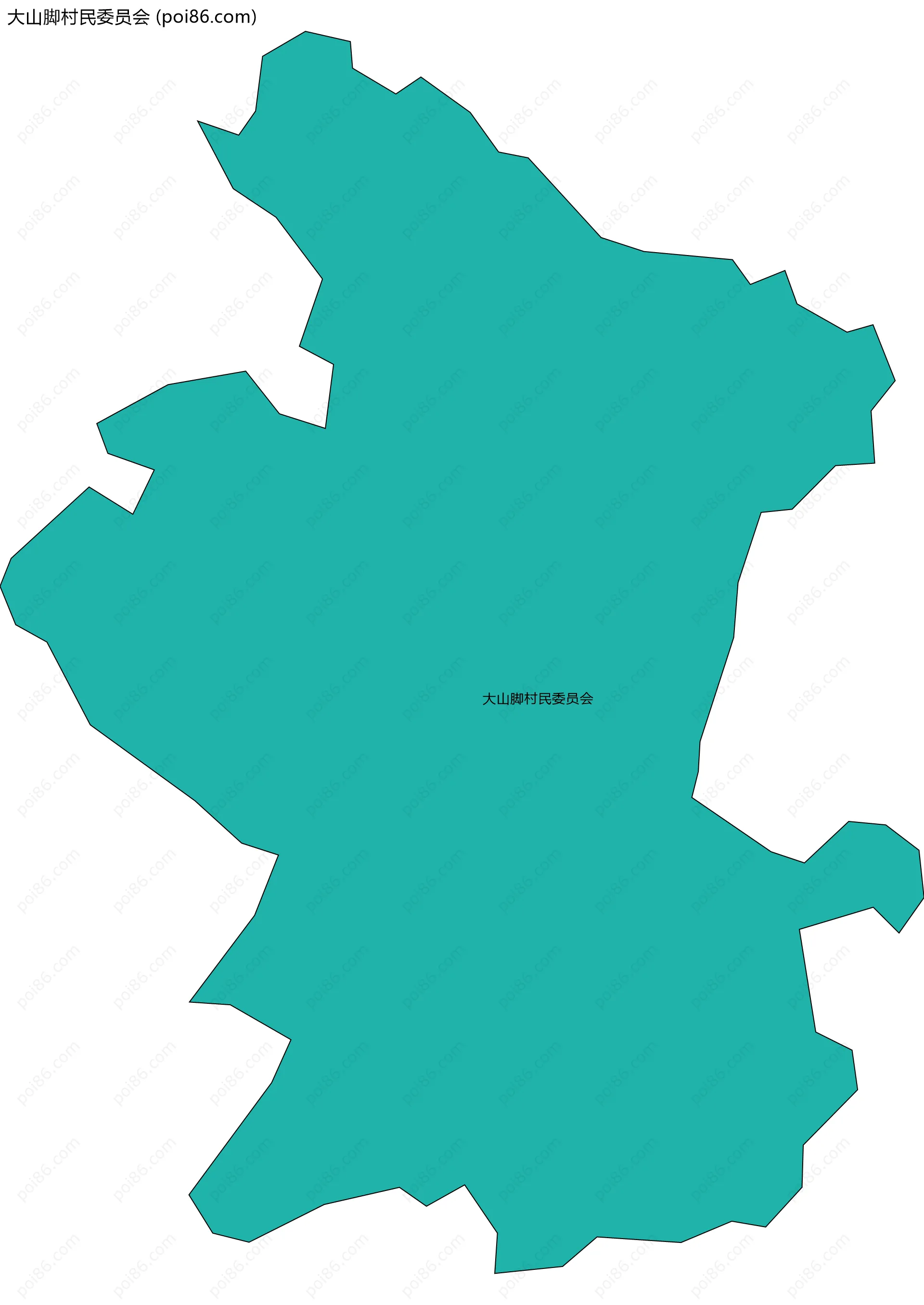 大山脚村民委员会边界地图