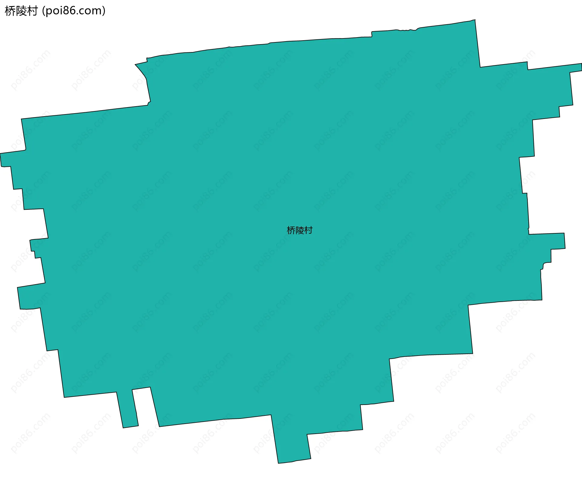 桥陵村边界地图