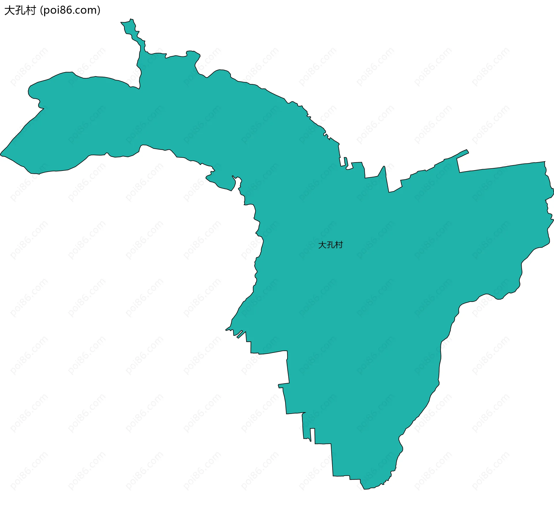 大孔村边界地图