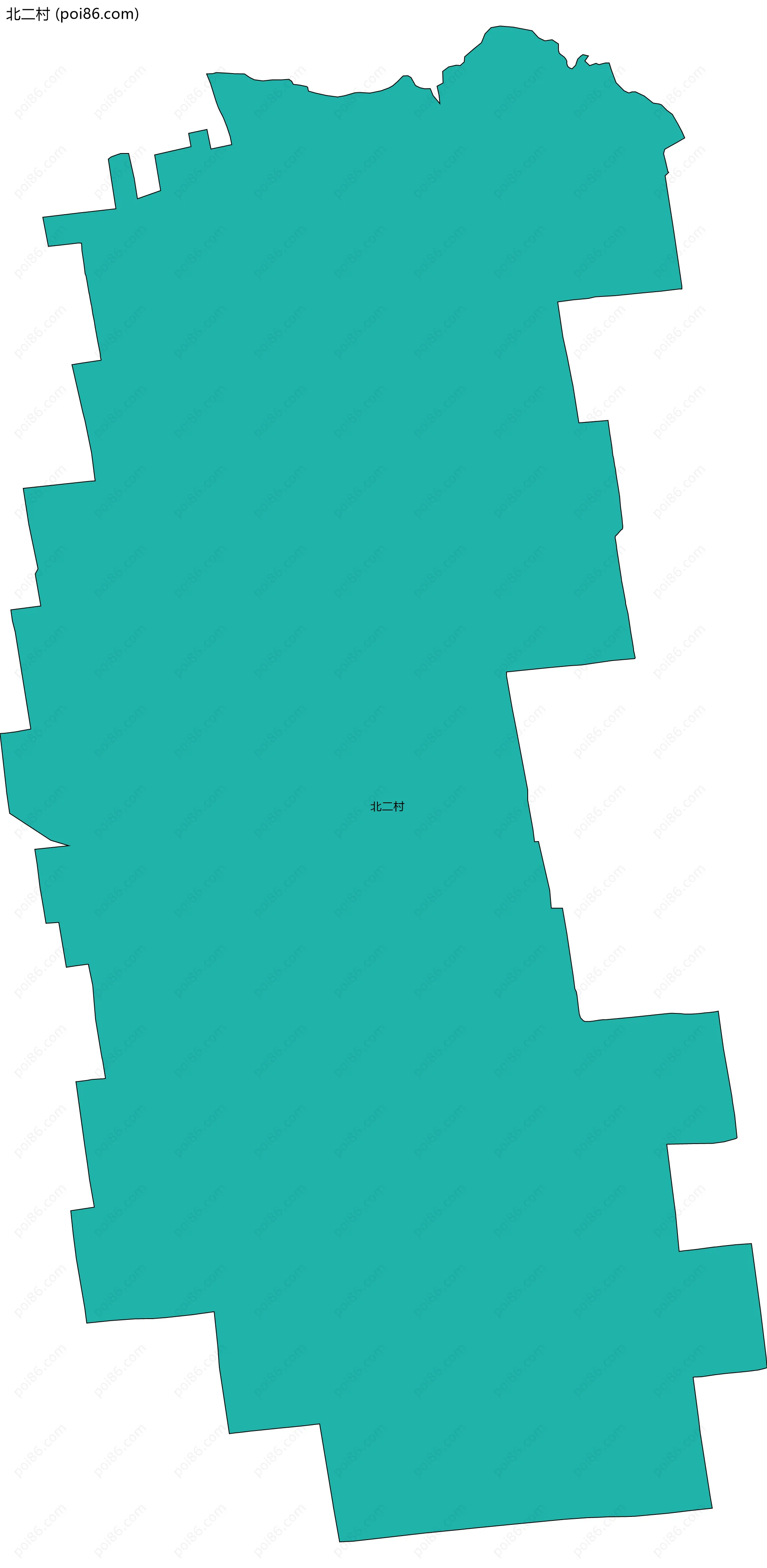 北二村边界地图