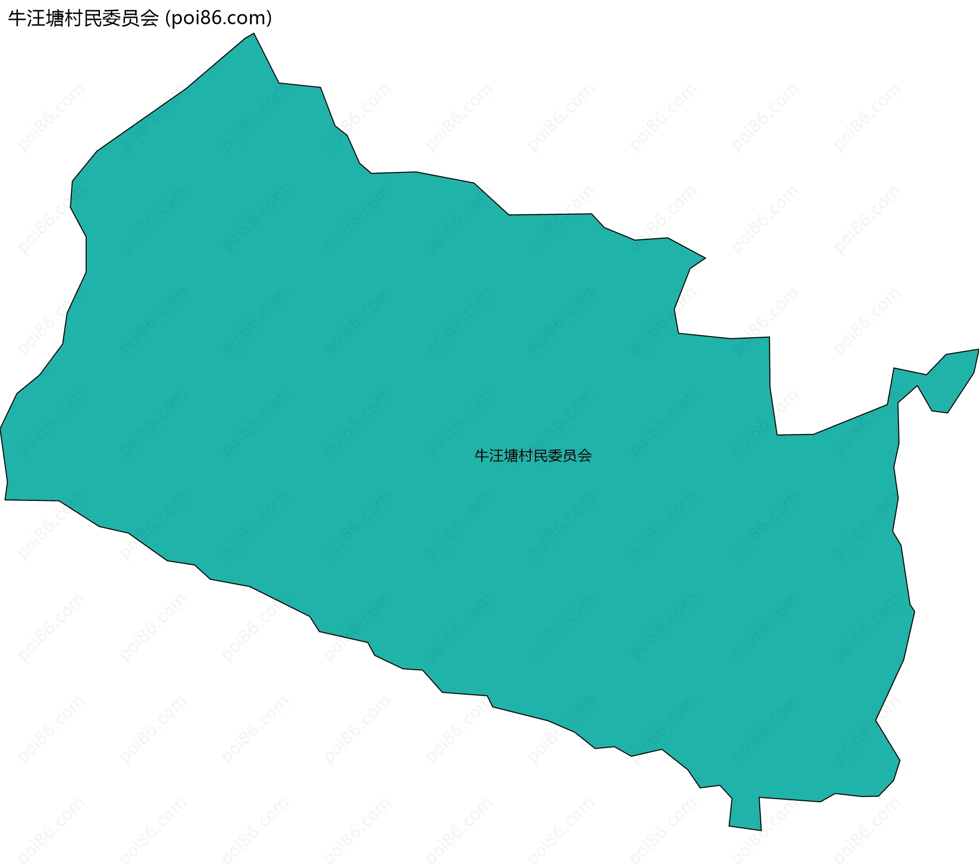 牛汪塘村民委员会边界地图