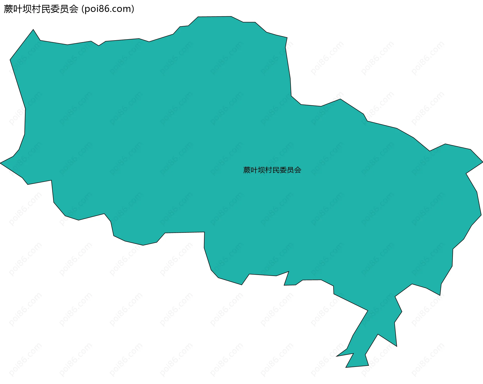 蕨叶坝村民委员会边界地图