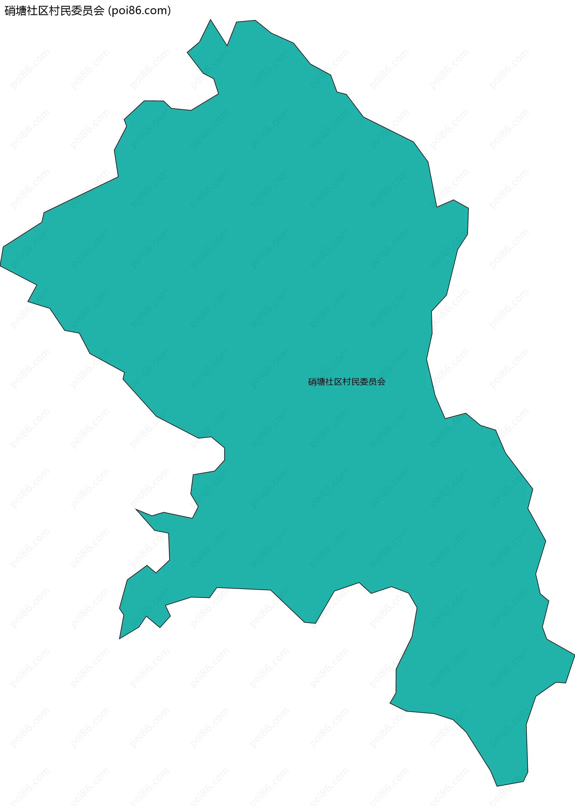 硝塘社区村民委员会边界地图