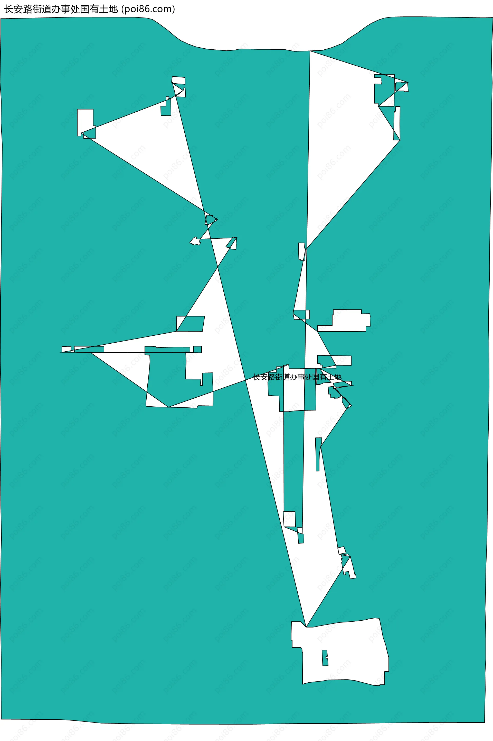 长安路街道办事处国有土地边界地图