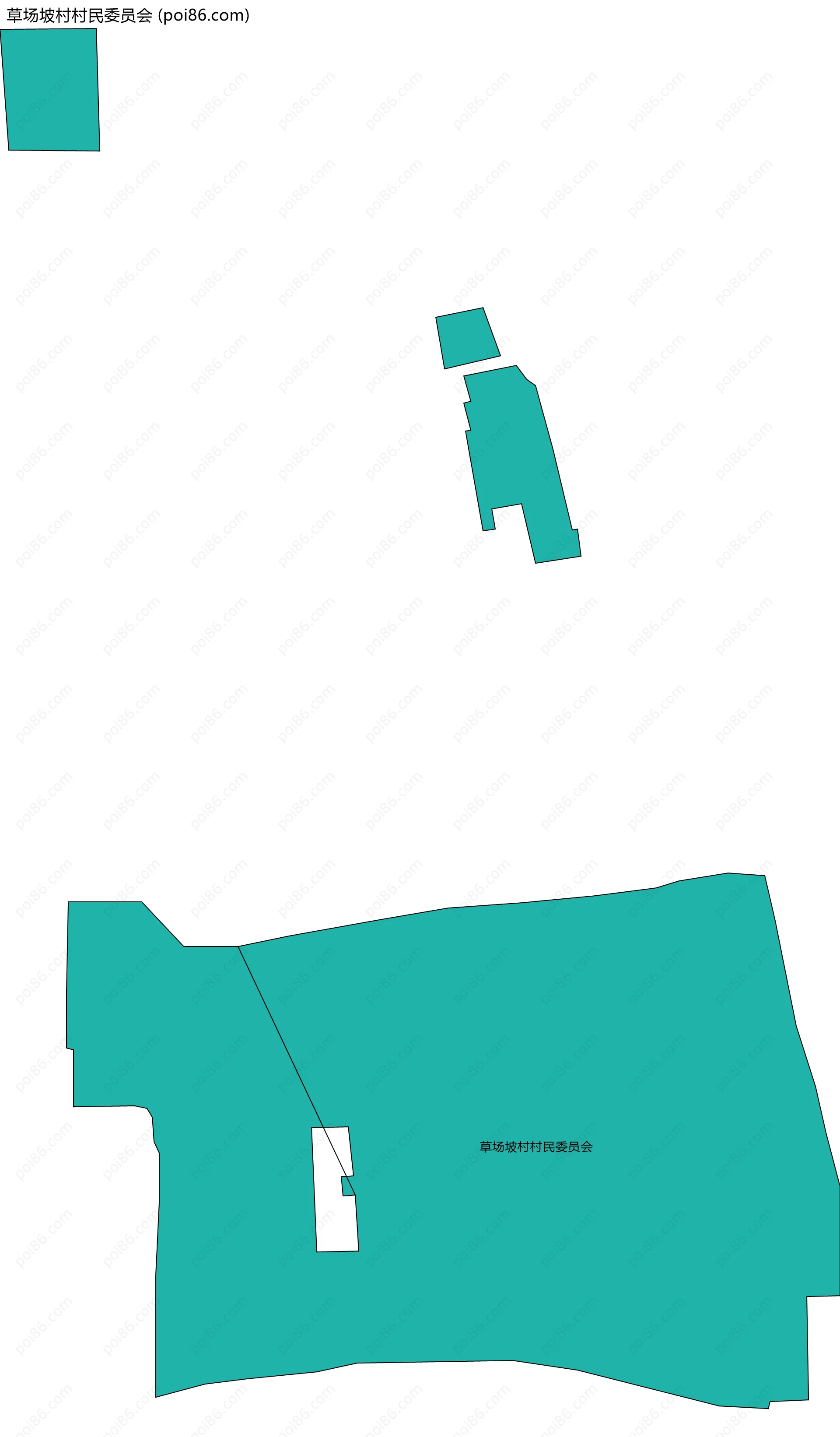 草场坡村村民委员会边界地图