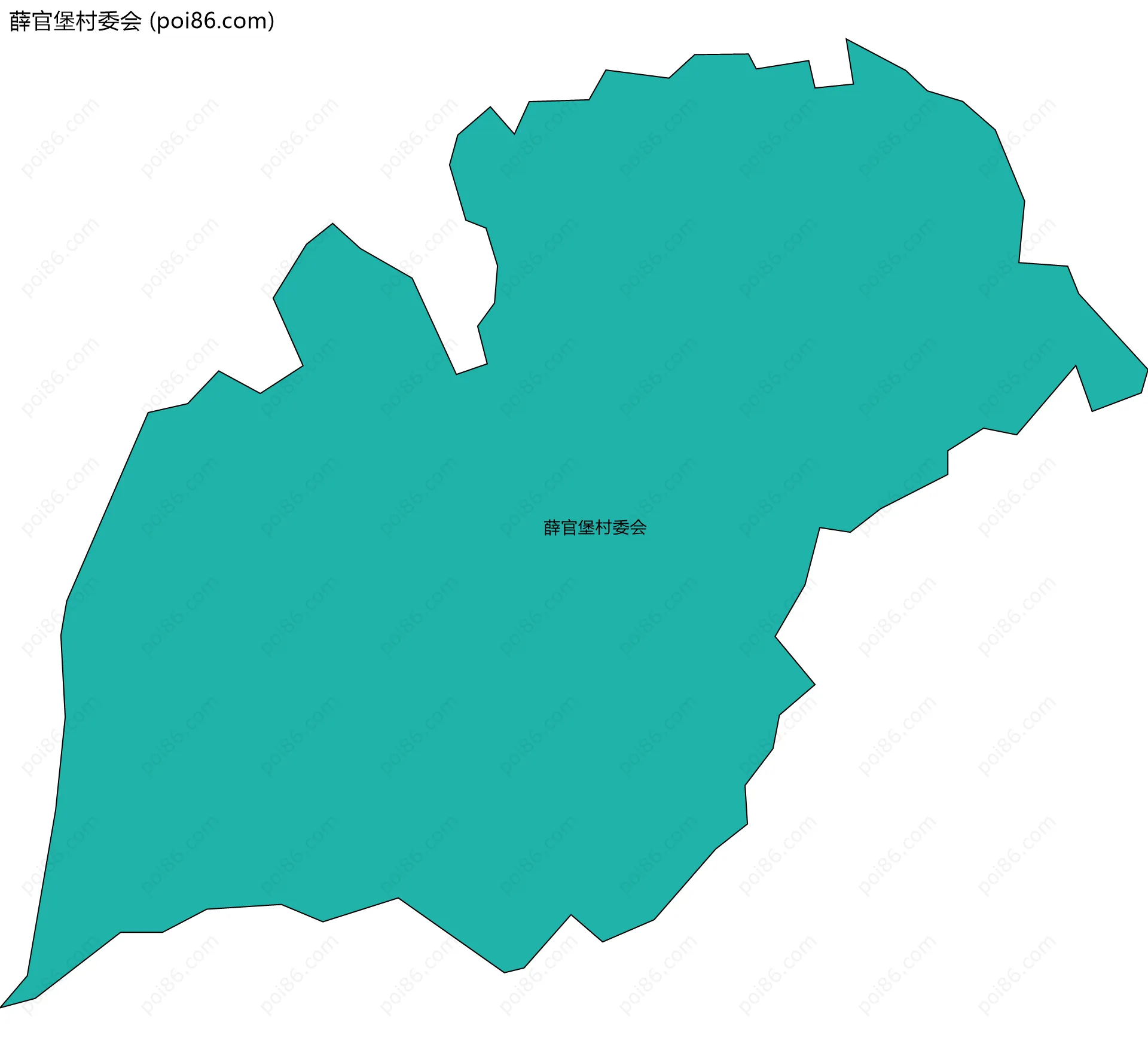 薛官堡村委会边界地图