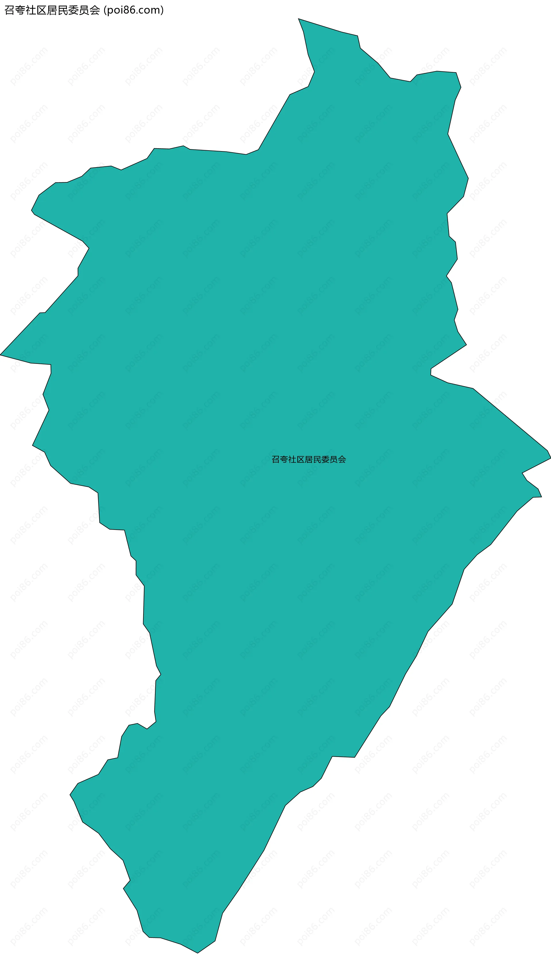 召夸社区居民委员会边界地图