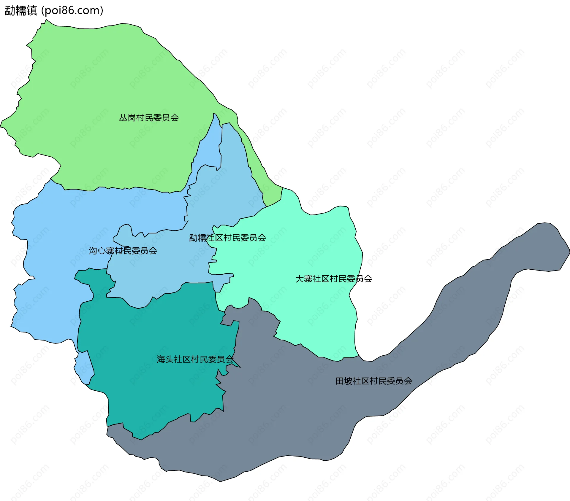 勐糯镇边界地图(五级行政区划)