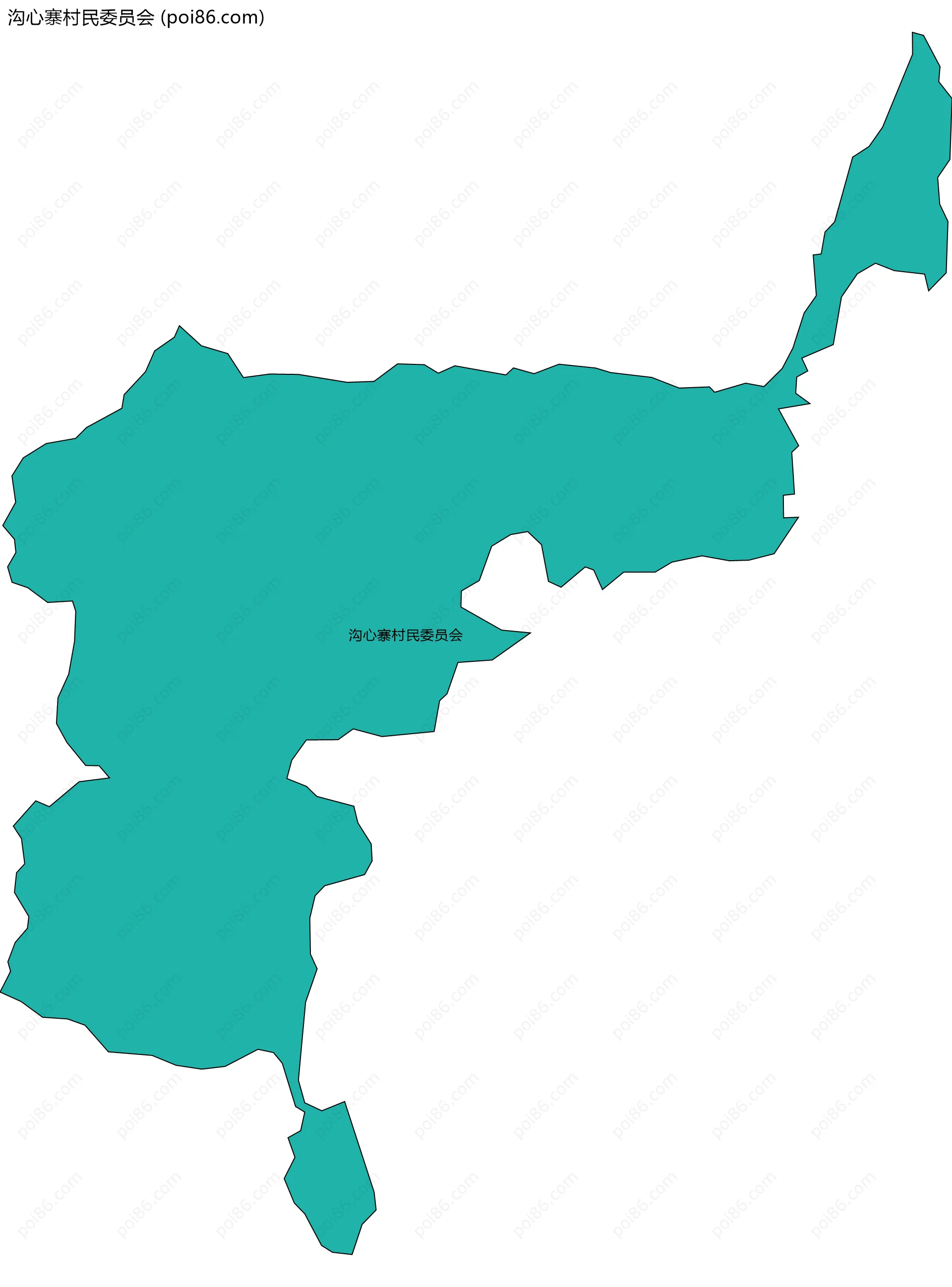 沟心寨村民委员会边界地图