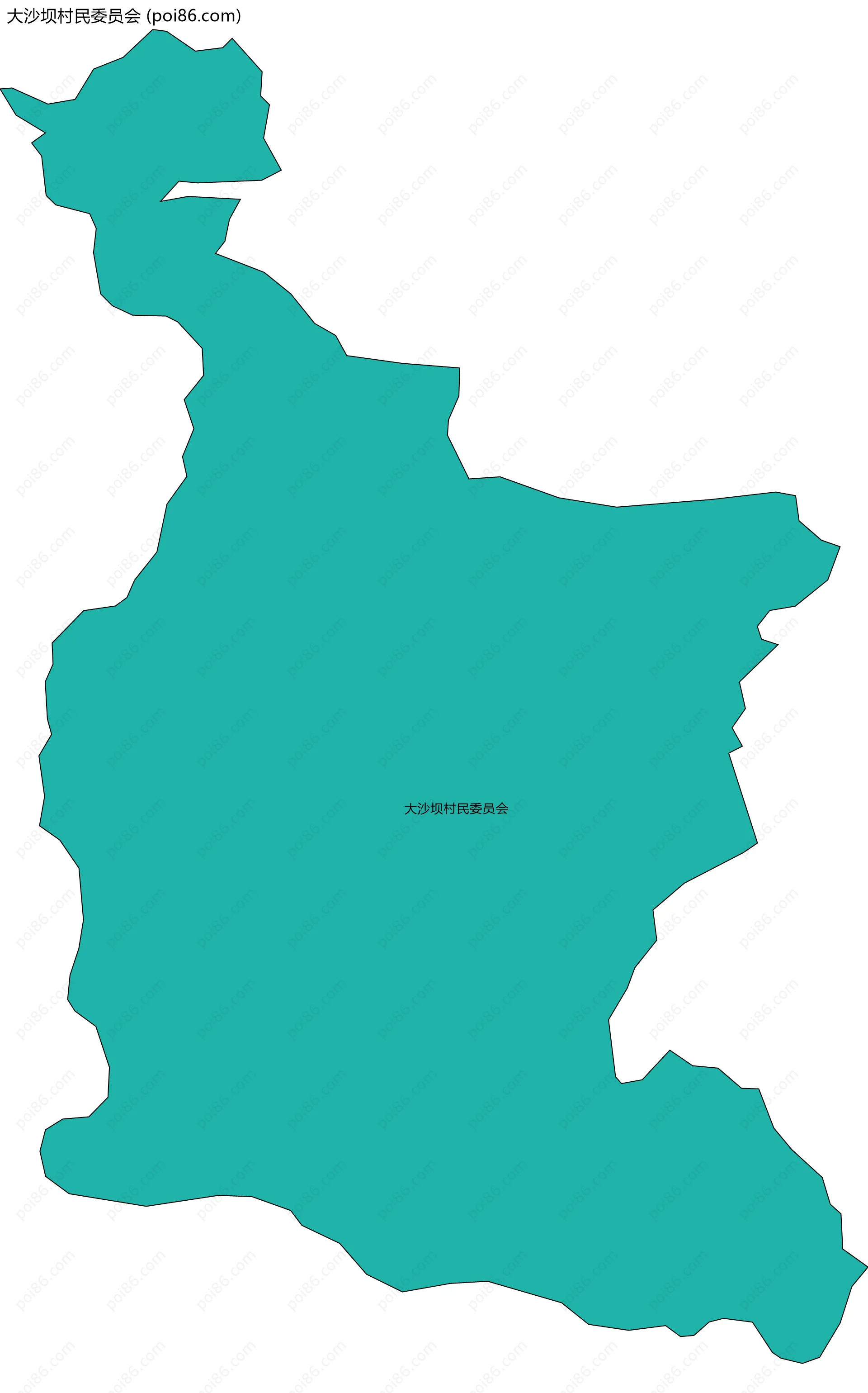 大沙坝村民委员会边界地图