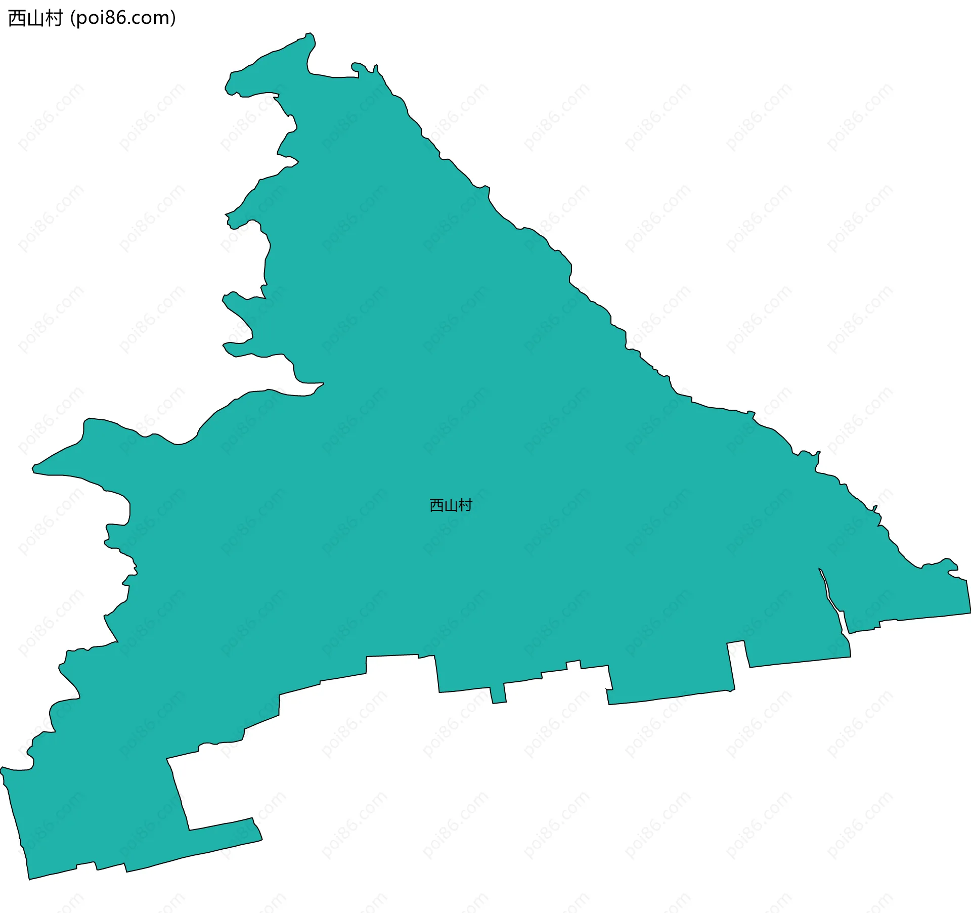 西山村边界地图