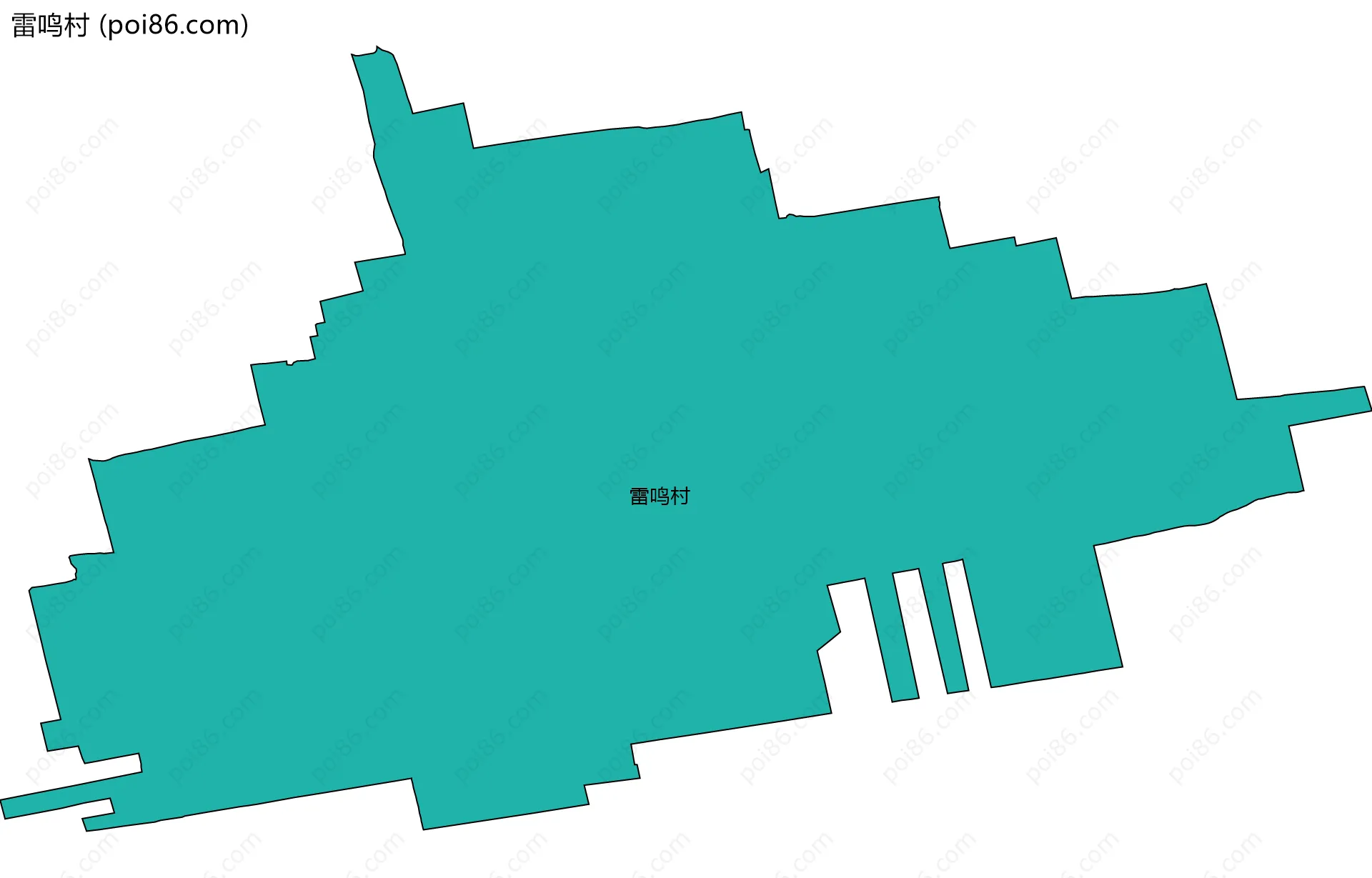 雷鸣村边界地图
