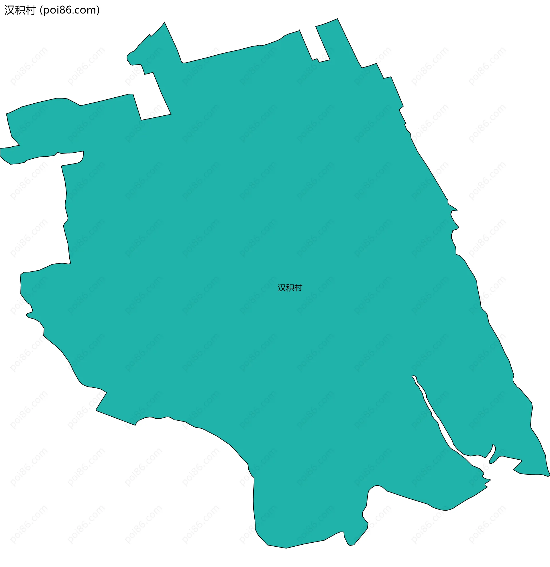 汉积村边界地图