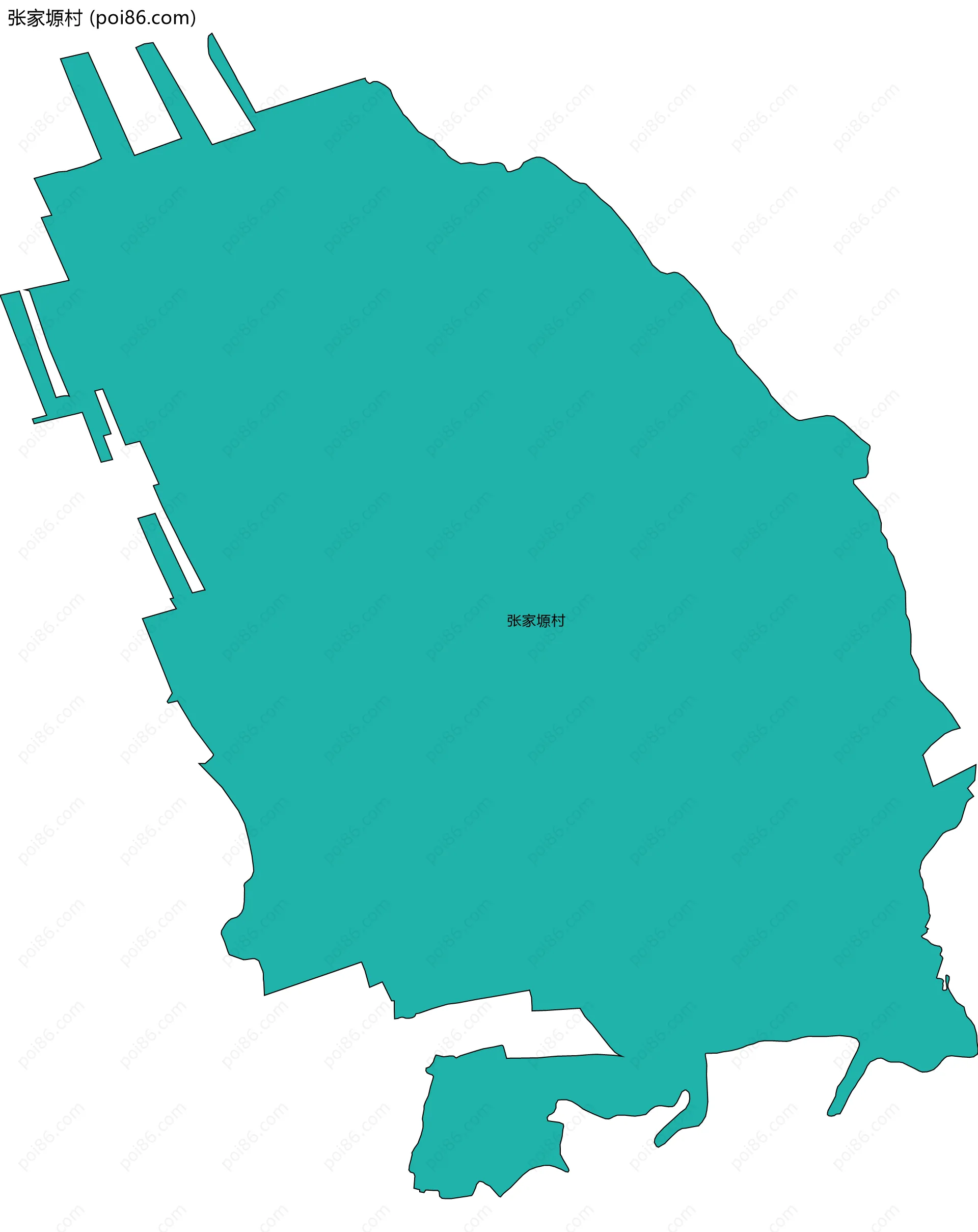 张家塬村边界地图