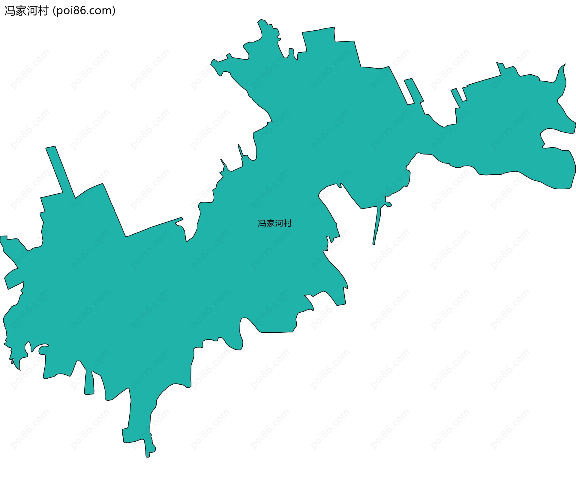 冯家河村边界地图
