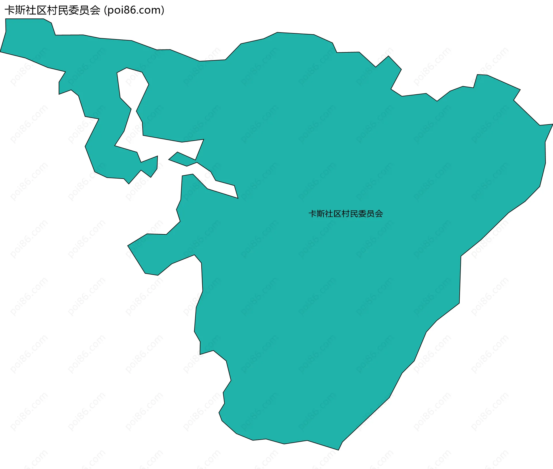 卡斯社区村民委员会边界地图