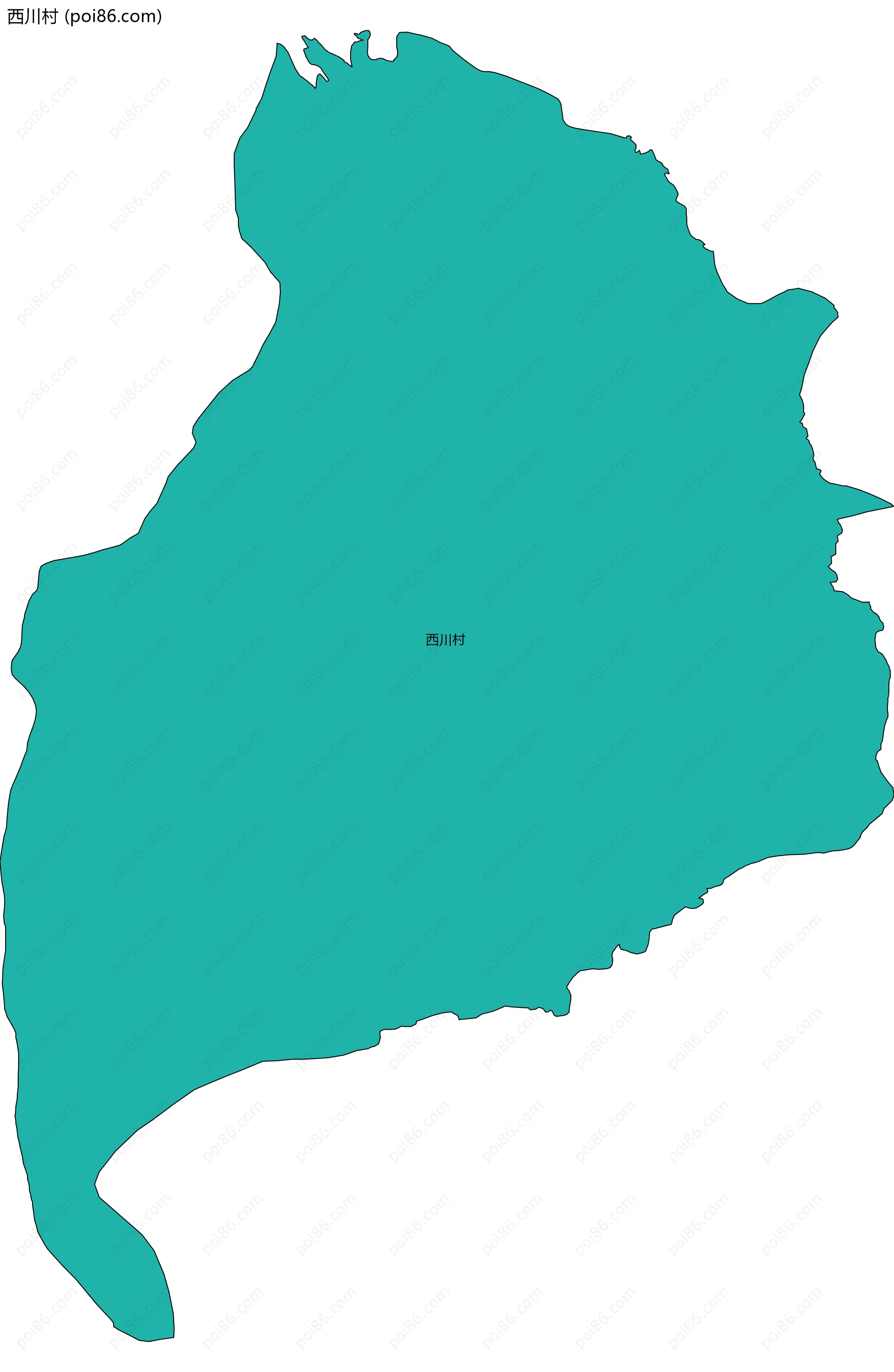 西川村边界地图