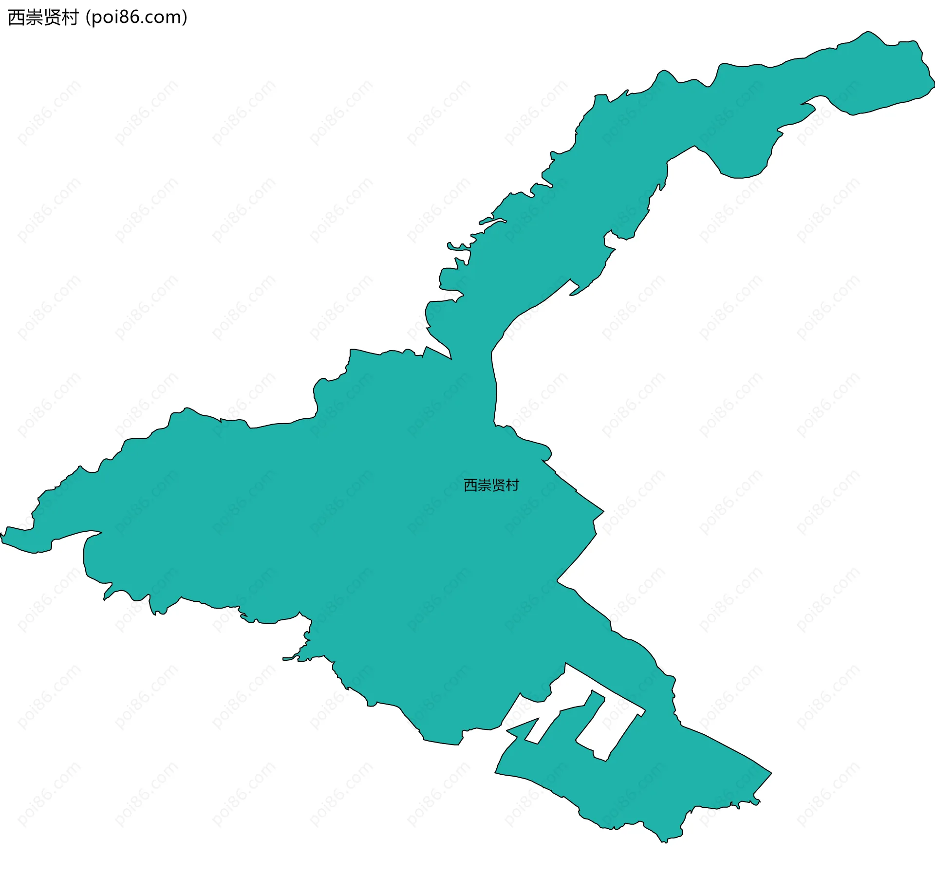 西崇贤村边界地图