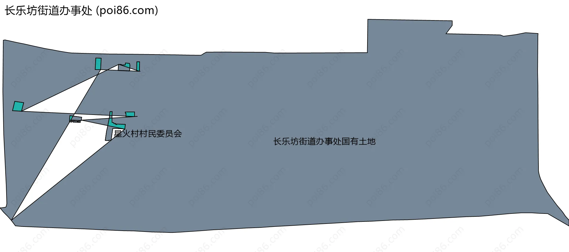 长乐坊街道办事处边界地图(五级行政区划)