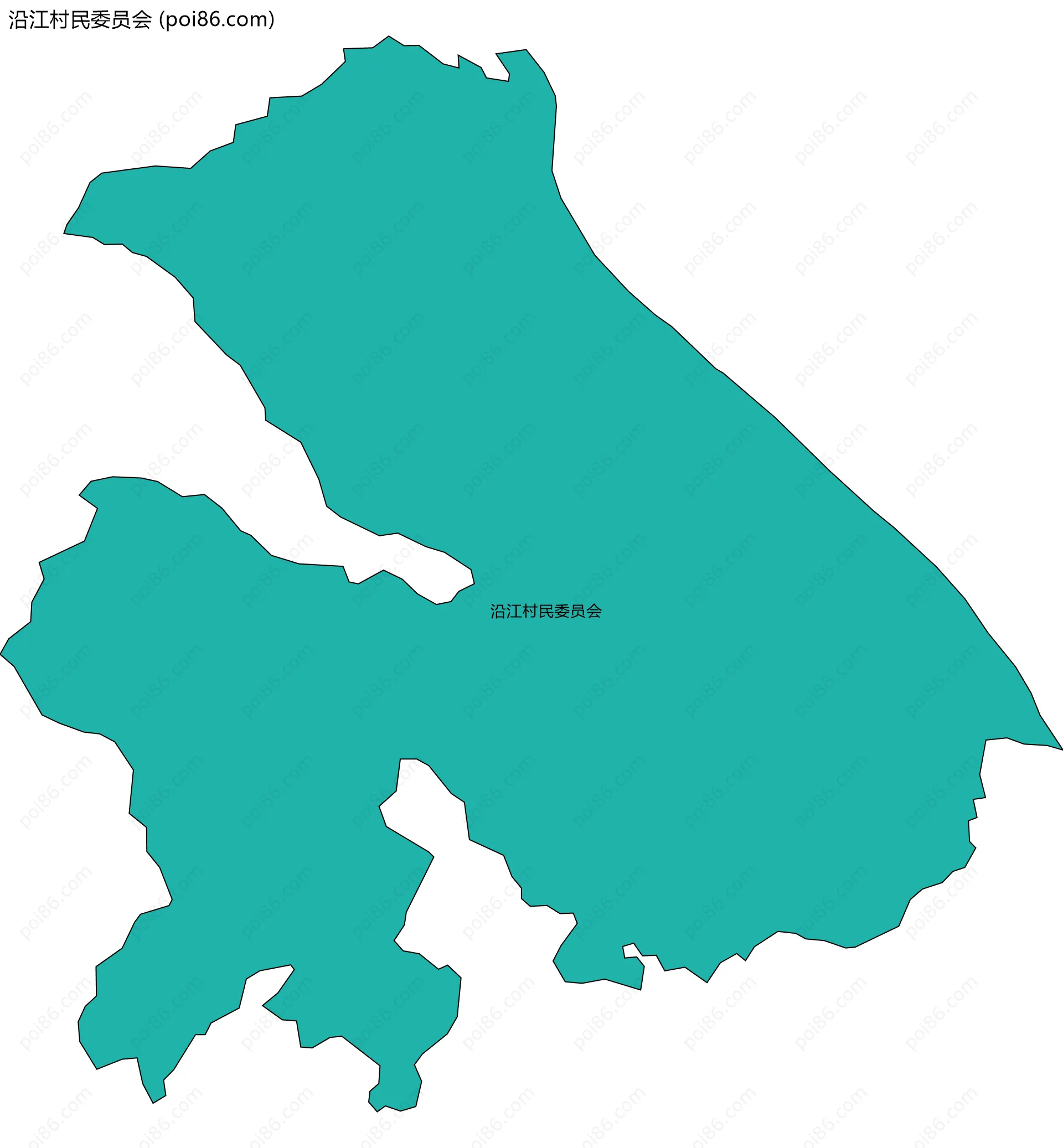 沿江村民委员会边界地图