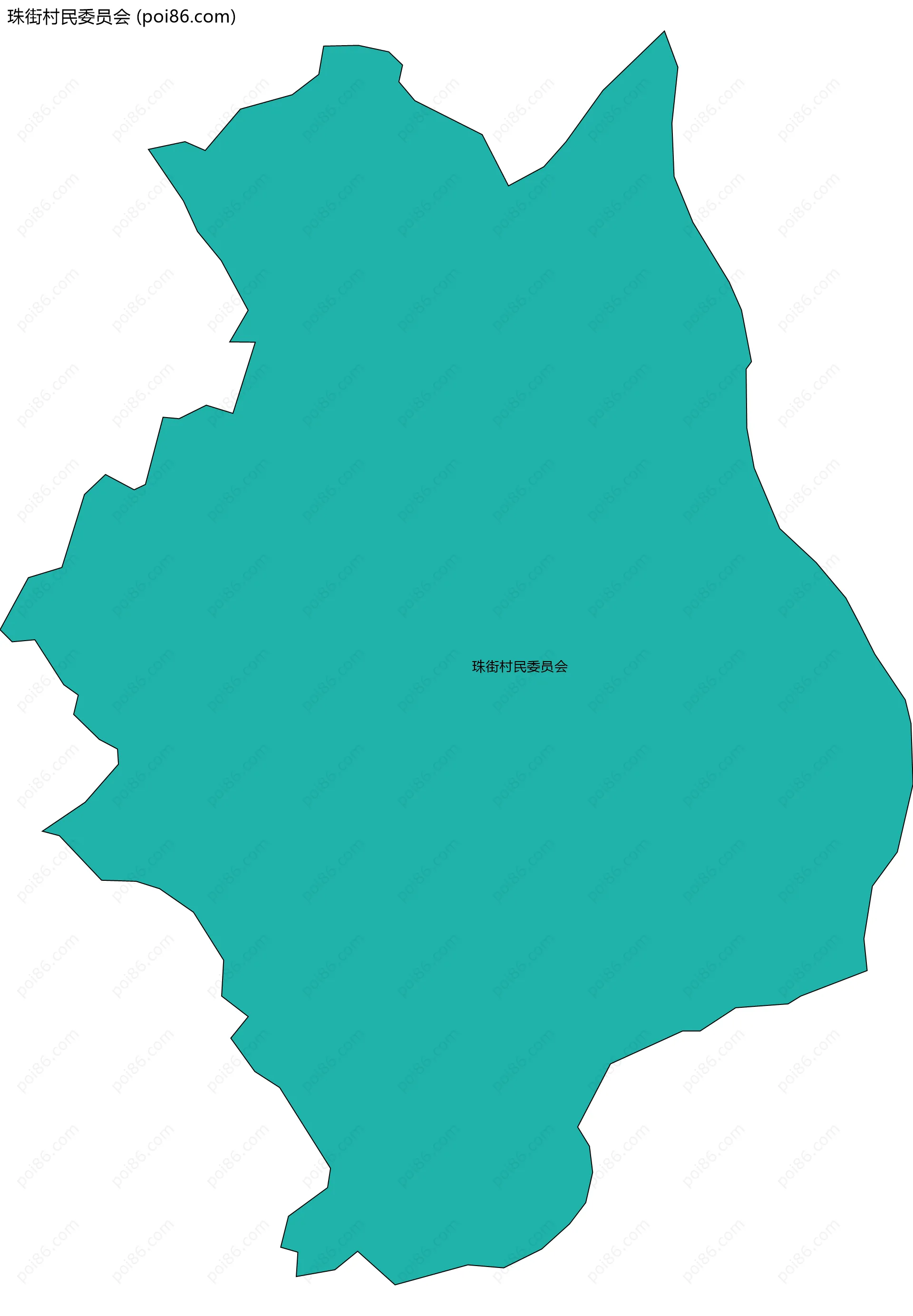 珠街村民委员会边界地图