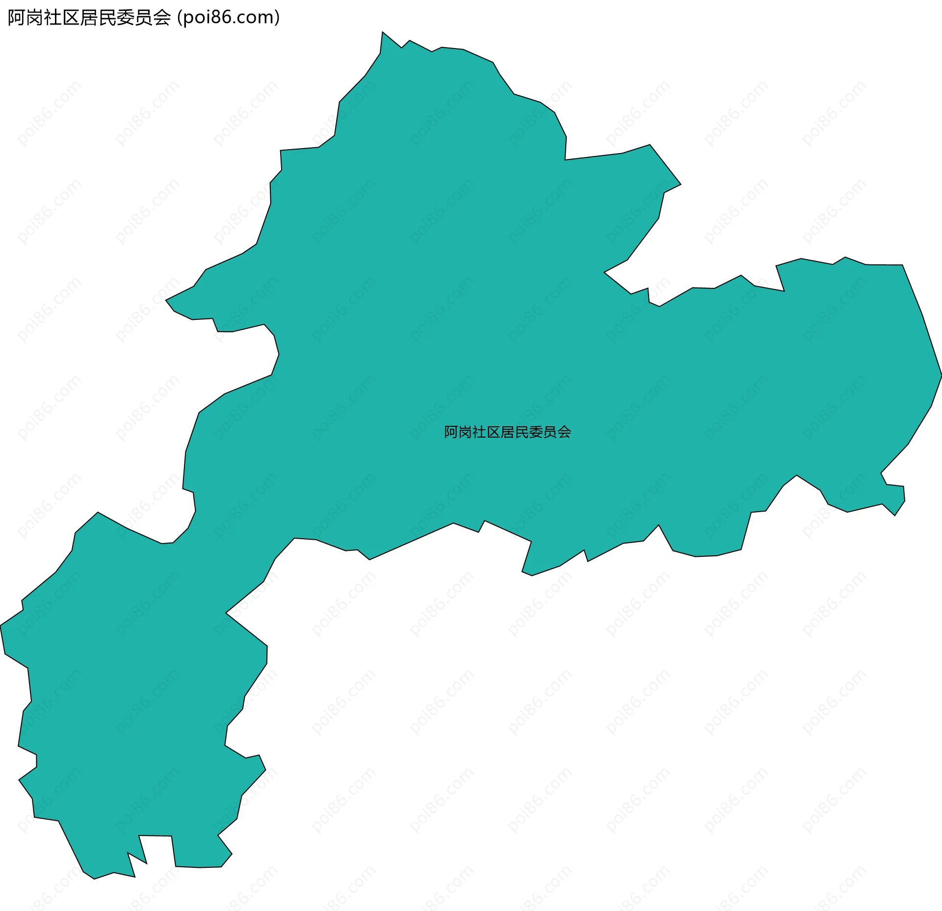 阿岗社区居民委员会边界地图