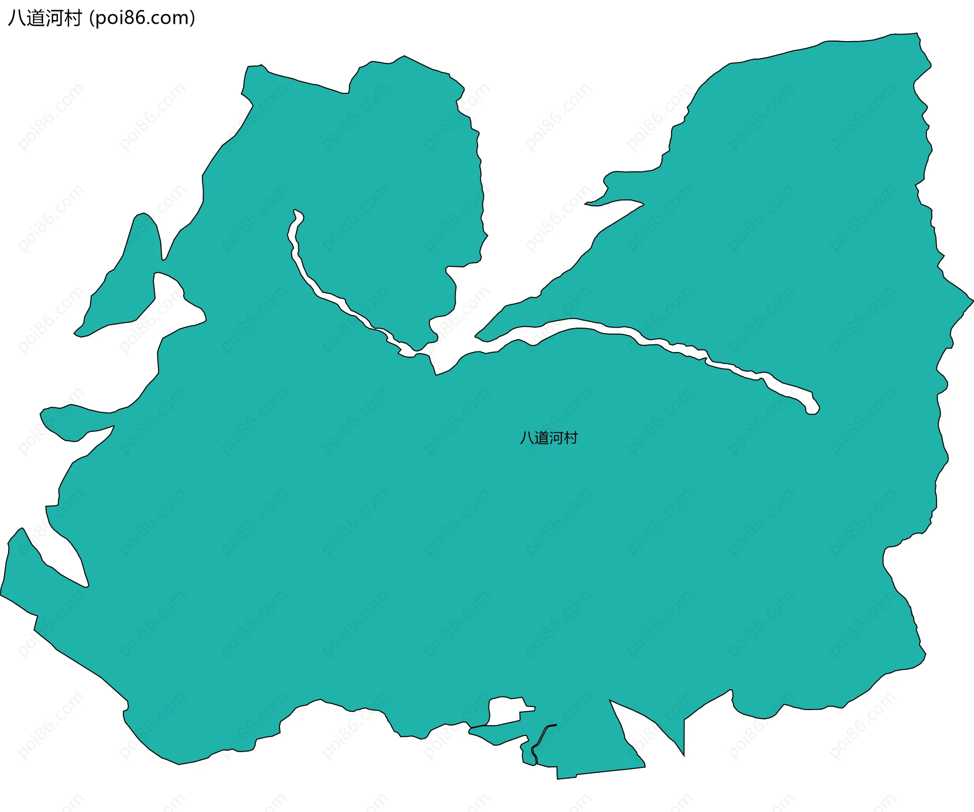 八道河村边界地图
