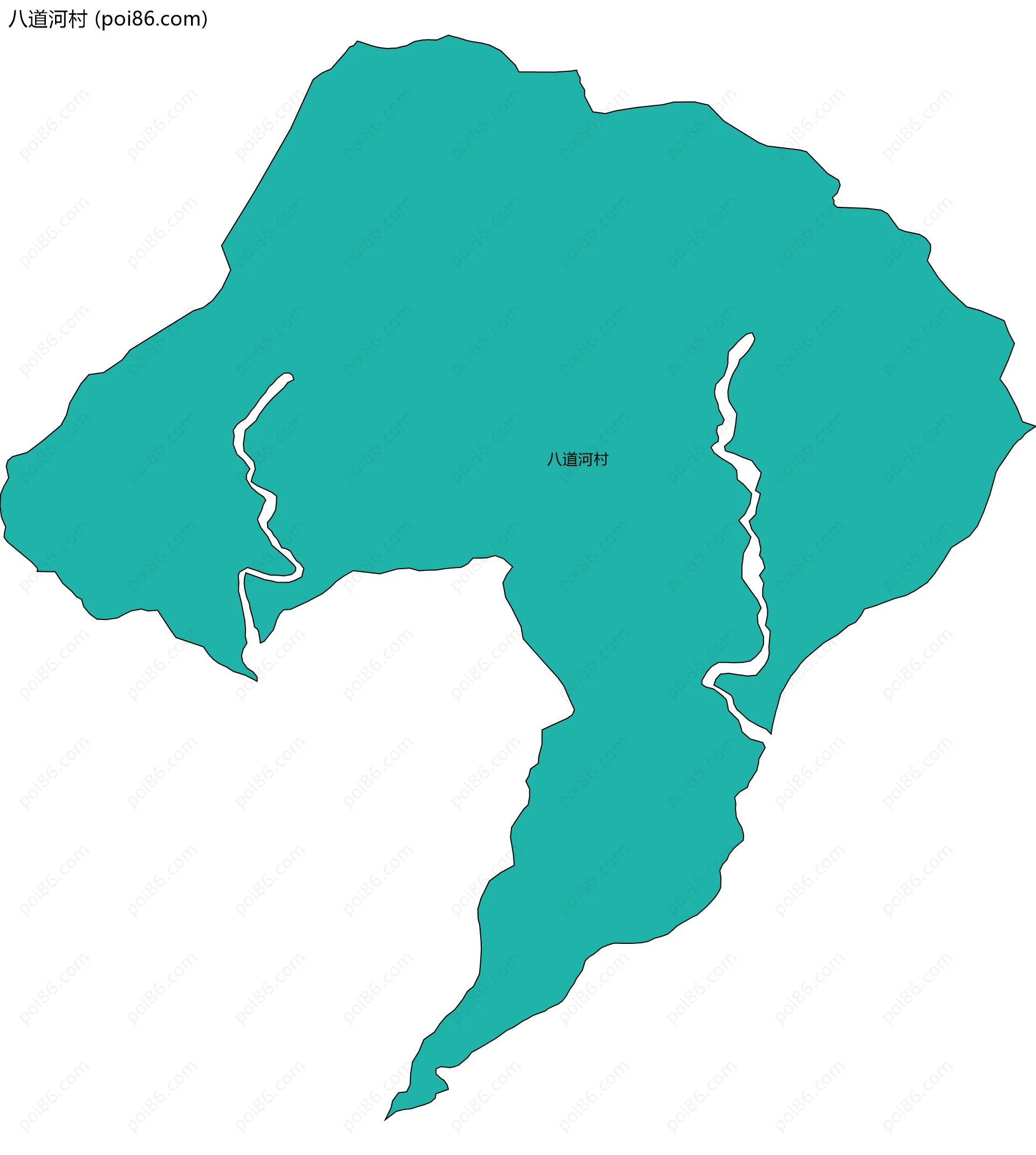 八道河村边界地图