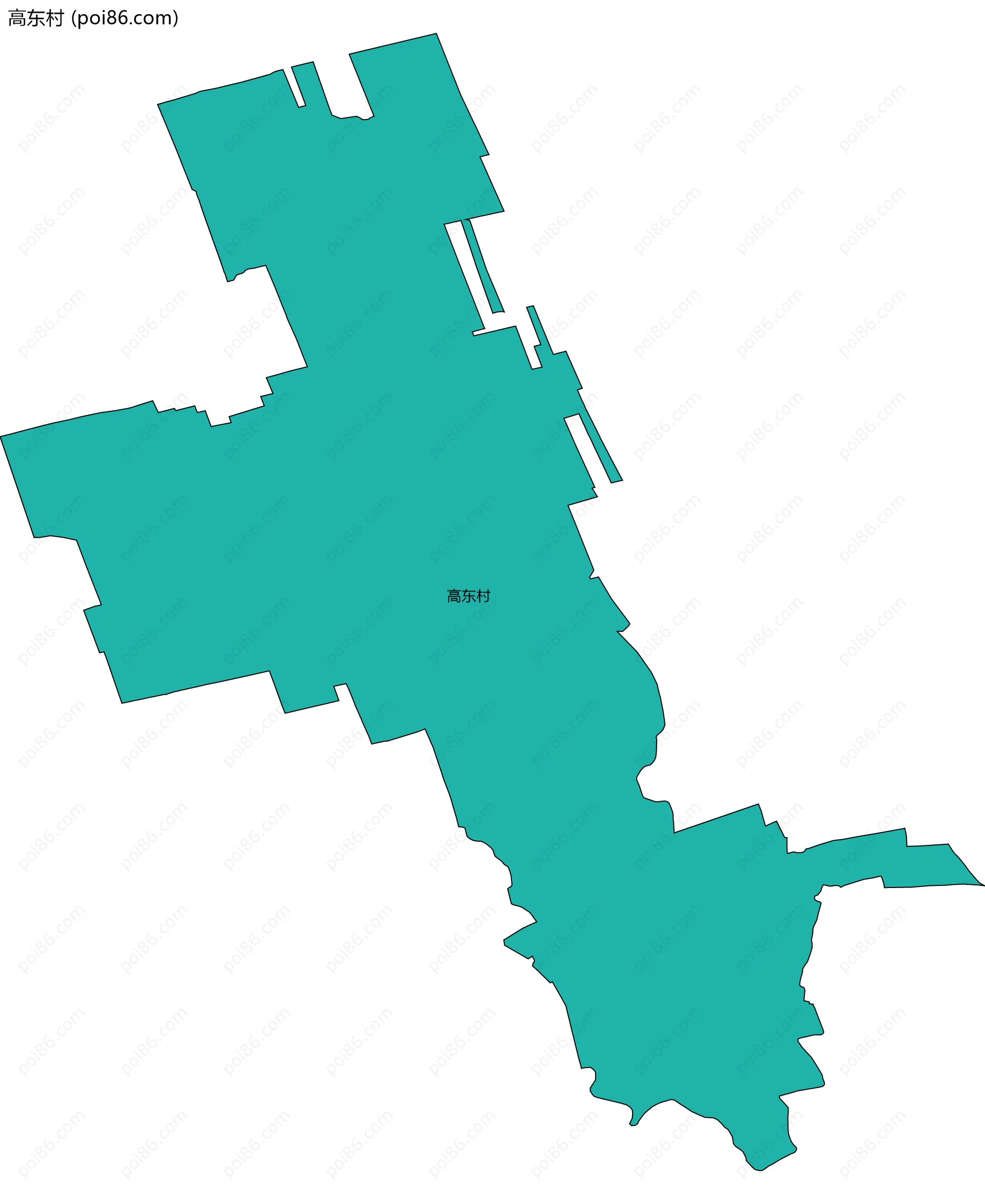 高东村边界地图