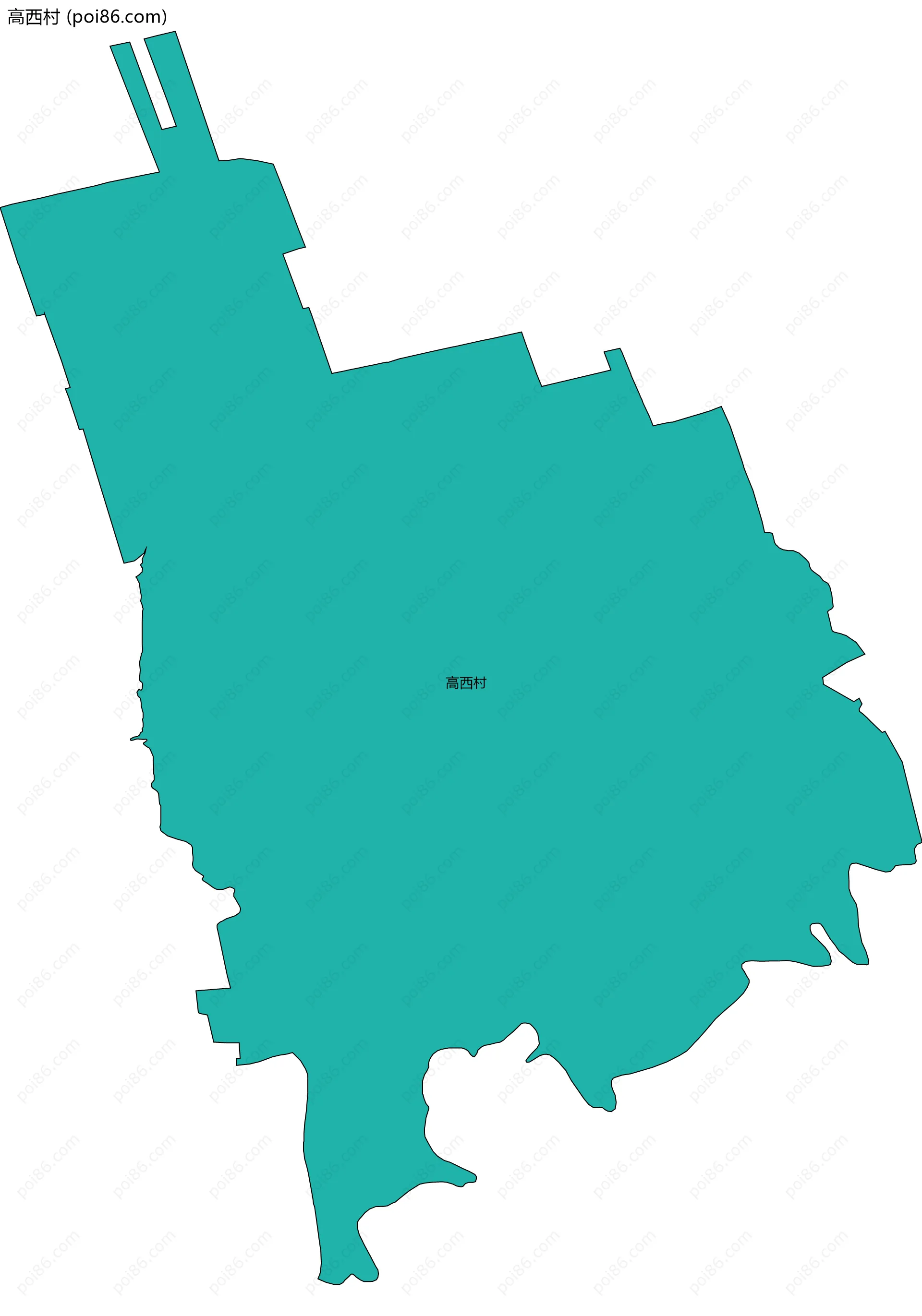 高西村边界地图