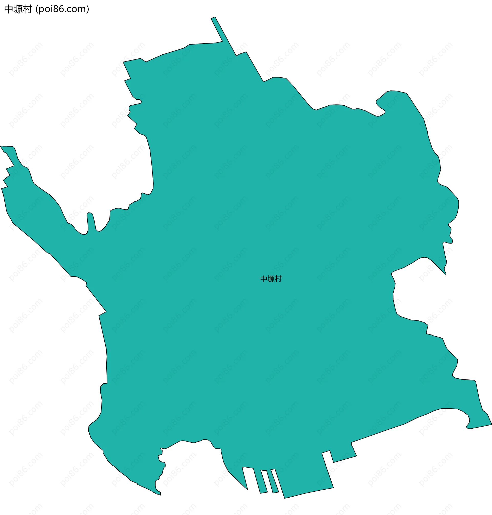 中塬村边界地图