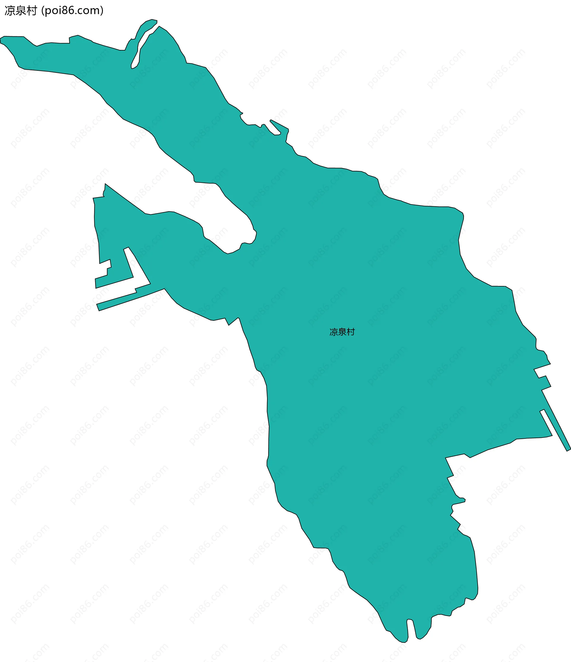 凉泉村边界地图