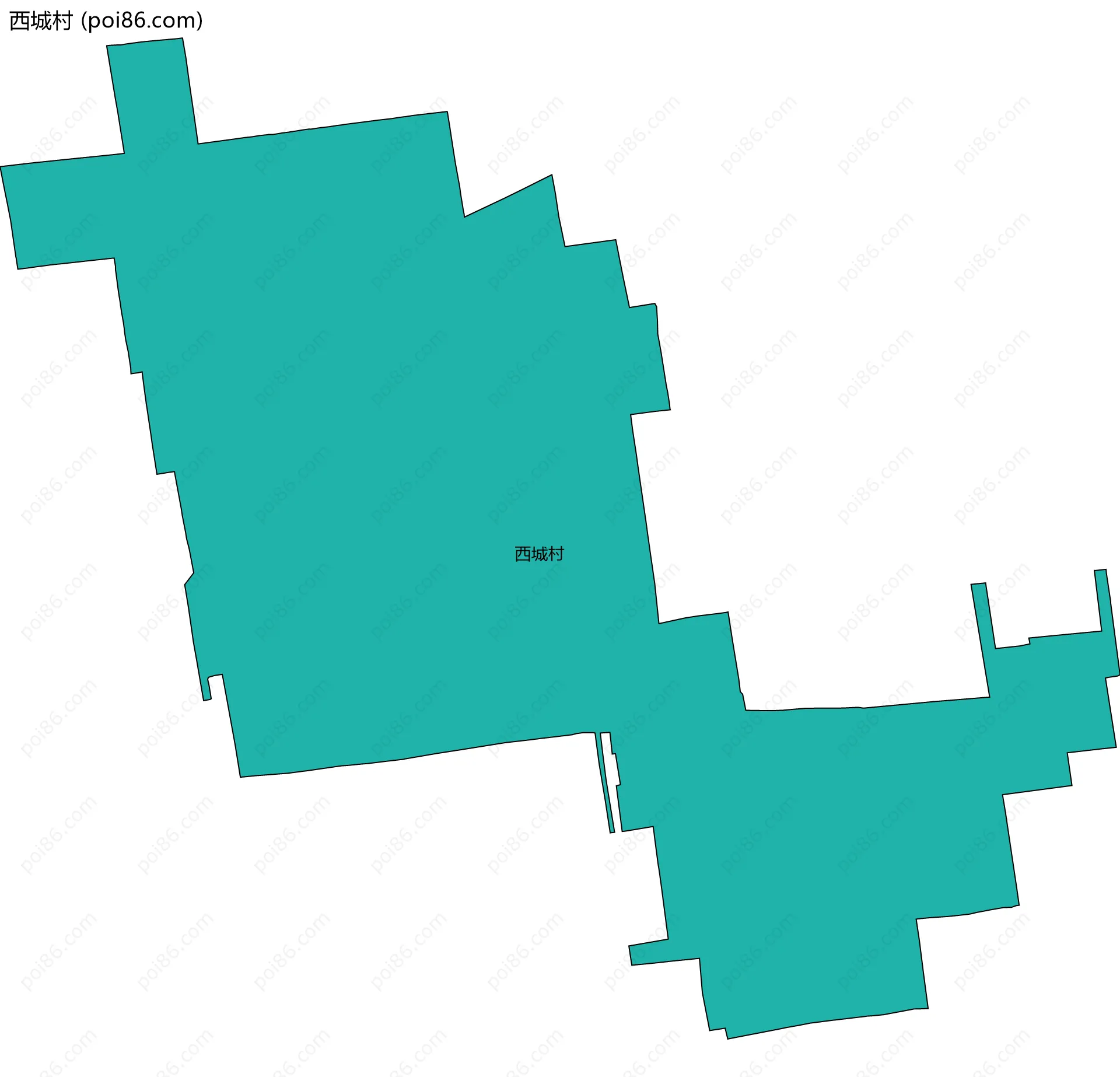 西城村边界地图