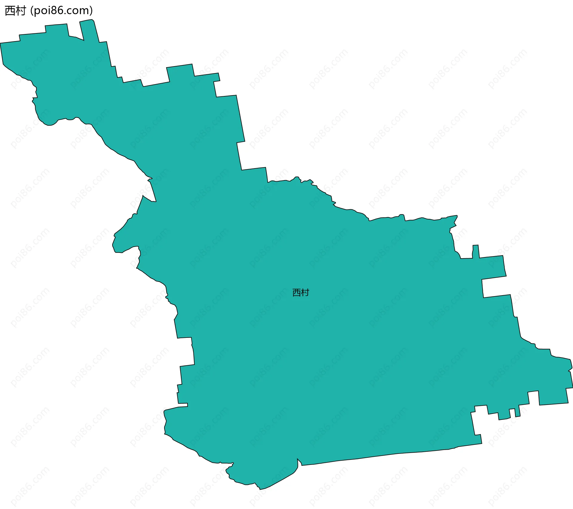 西村边界地图