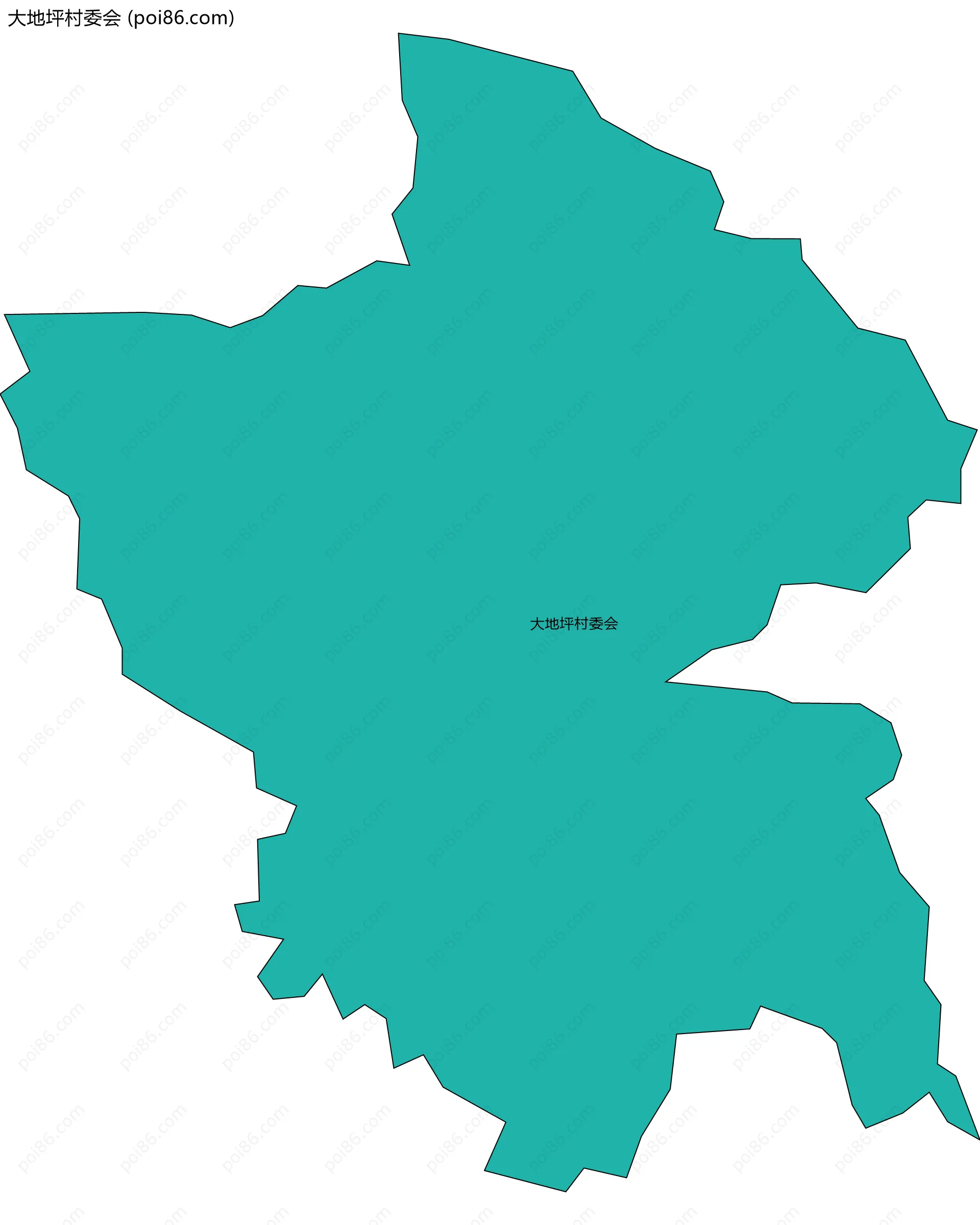 大地坪村委会边界地图