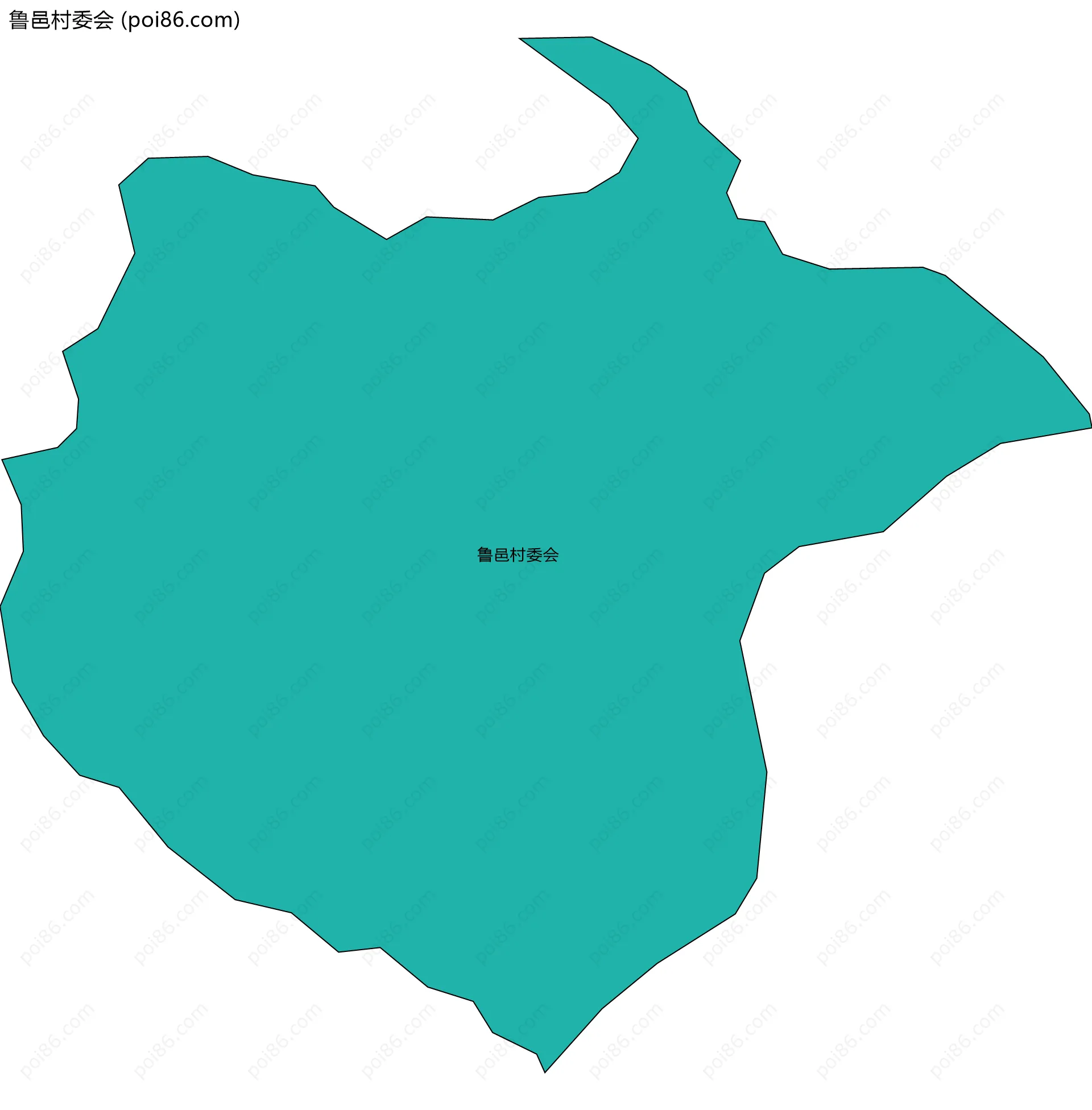 鲁邑村委会边界地图