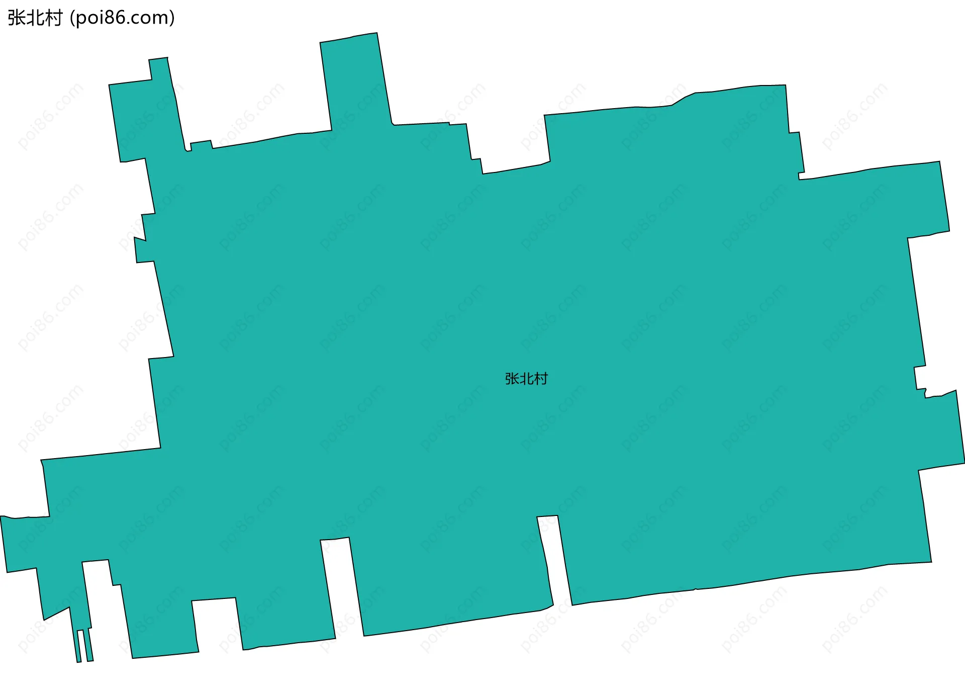 张北村边界地图