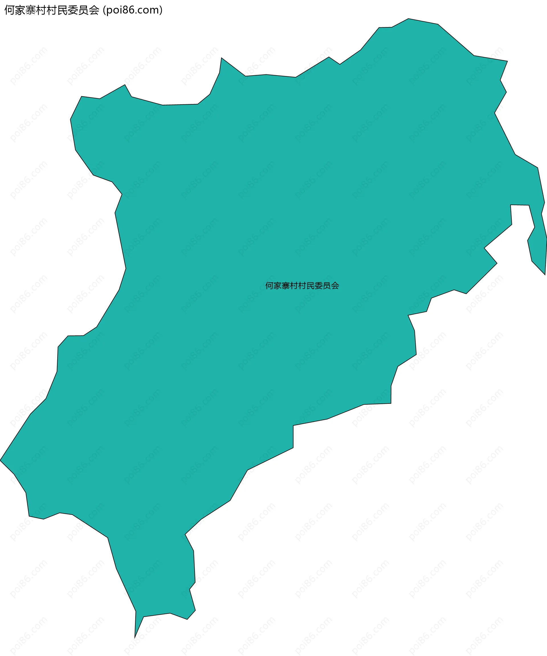何家寨村村民委员会边界地图
